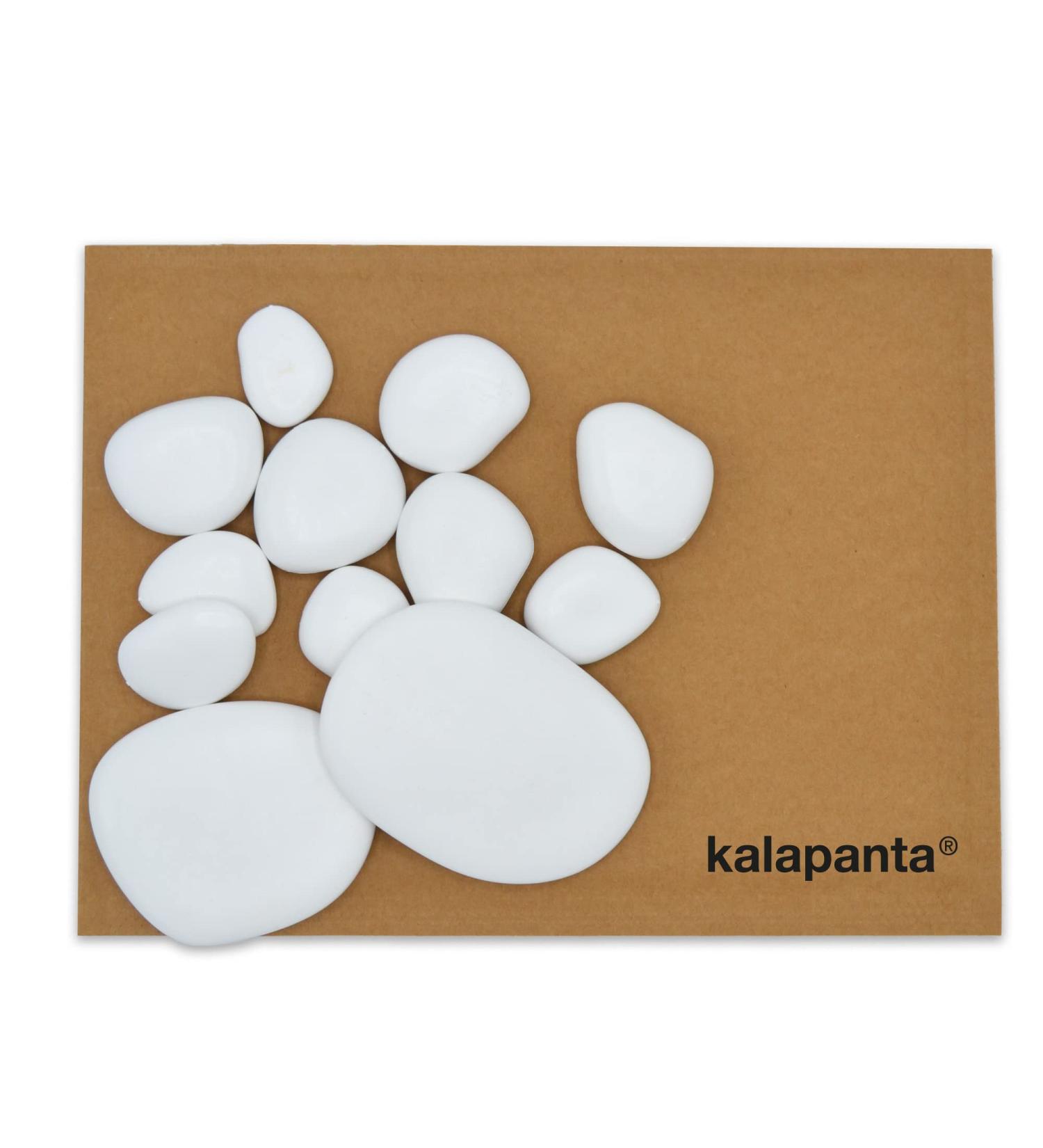 Kalapanta Kit Try-Pack: 12 Mixed Decorative Stones - White Recycled Plastic for Pots Painting Aquariums & Gardens - Buy Online on SooperMarket.com