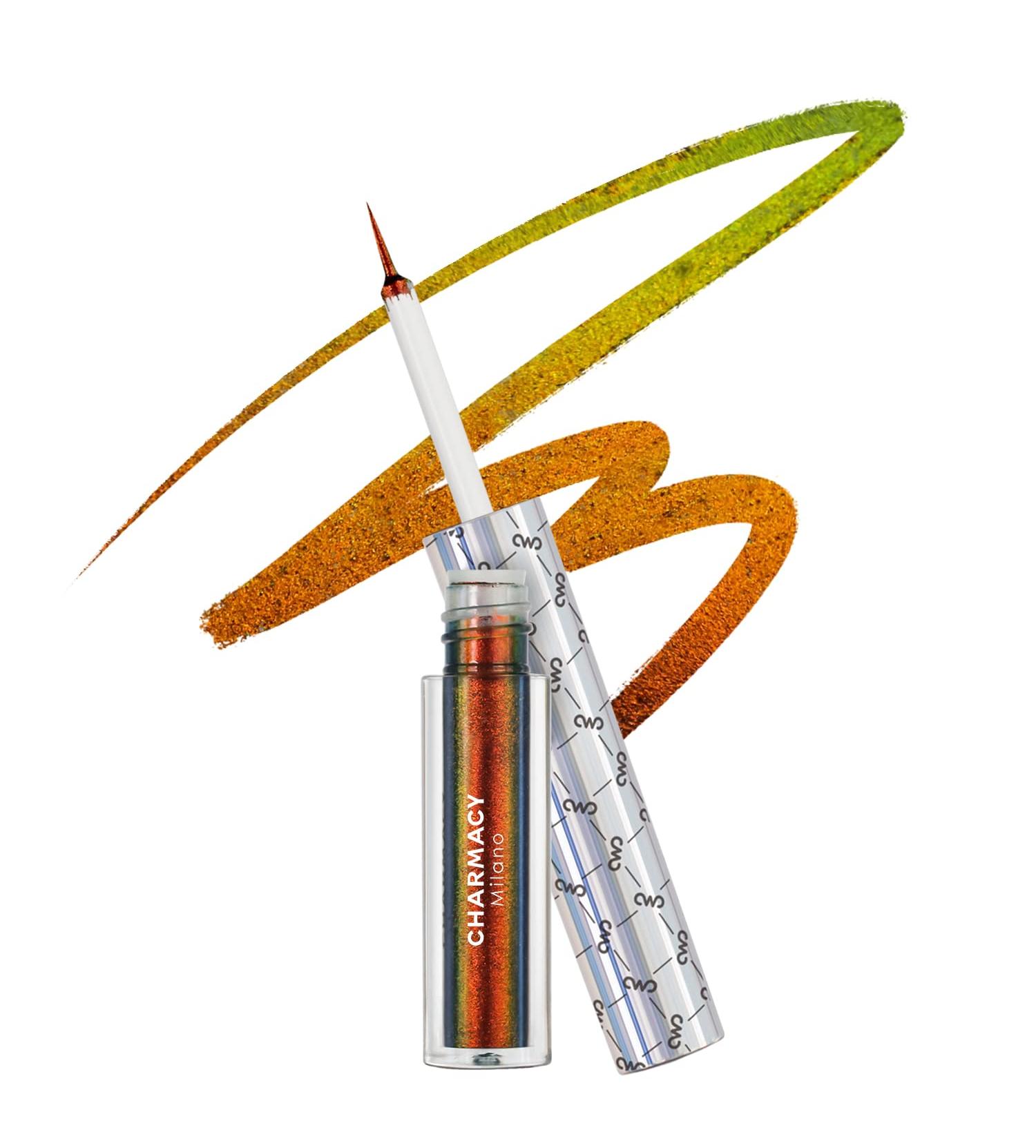 CHARMACY Chameleon Liquid Glitter Eyeliner - Brown Gold Green #901 - Buy Online on SooperMarket.com