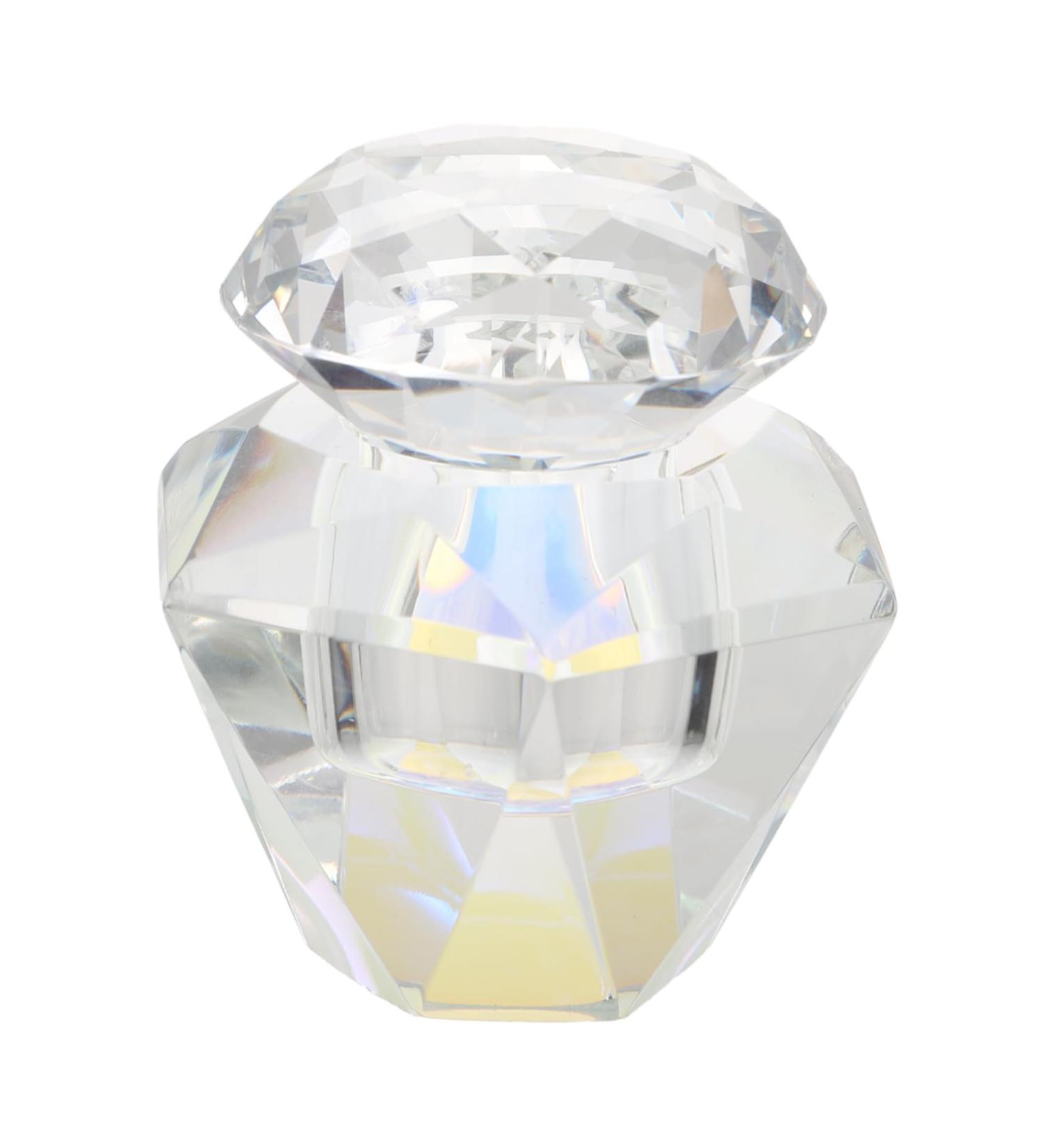 POPETPOP 1pc Nail Art Crystal Cup Glass Container with Lid Crystal Cup for Nails Dappen Dish Nail Tech Transparent Nail Polish Crystal Nail Art Cup White Crystal Vegetable Bowl With Cover 5.5x5.5cm White - Buy Online on SooperMarket.com