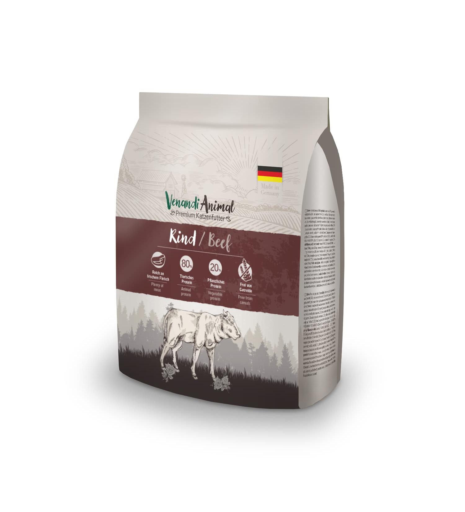 Venandi Animal Premium Grain-Free Cat Food - Beef | Fresh Meat Dry Food (300g Pack) - Buy Online on SooperMarket.com