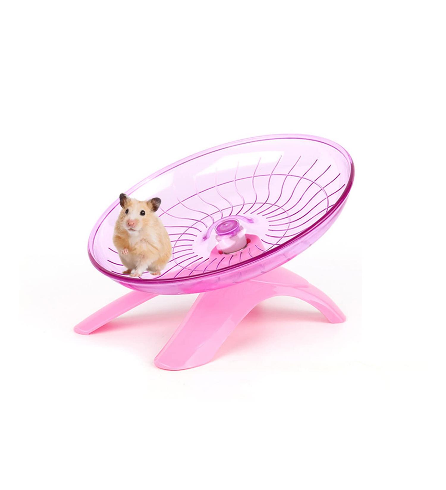 YuanYouTong Silent Hamster Wheel 7 Inch Exercise Wheel for Syrian Hamsters Hamster Flying Saucer Quiet Spinner Running Wheel for Gerbil Chinchilla Guinea Pig Mice Hedgehog Small Animals (Pink) - Buy Online on SooperMarket.com