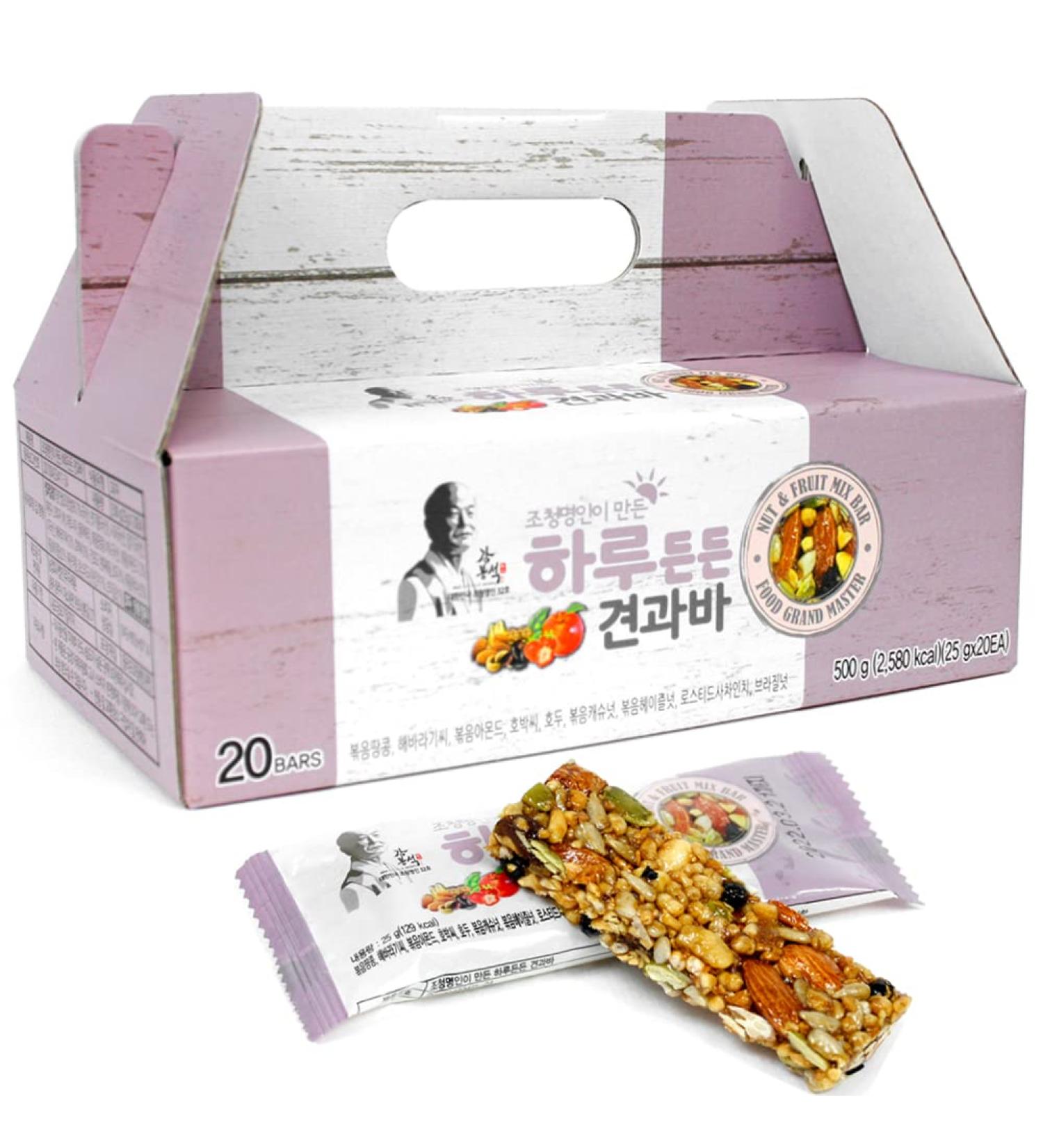 KANG BONG SEOK Korean Fruit & Nut Bars - Healthy Asian Snacks Box (20 Counts, 0.88 Oz each) | Energy Snack - Buy Online on SooperMarket.com