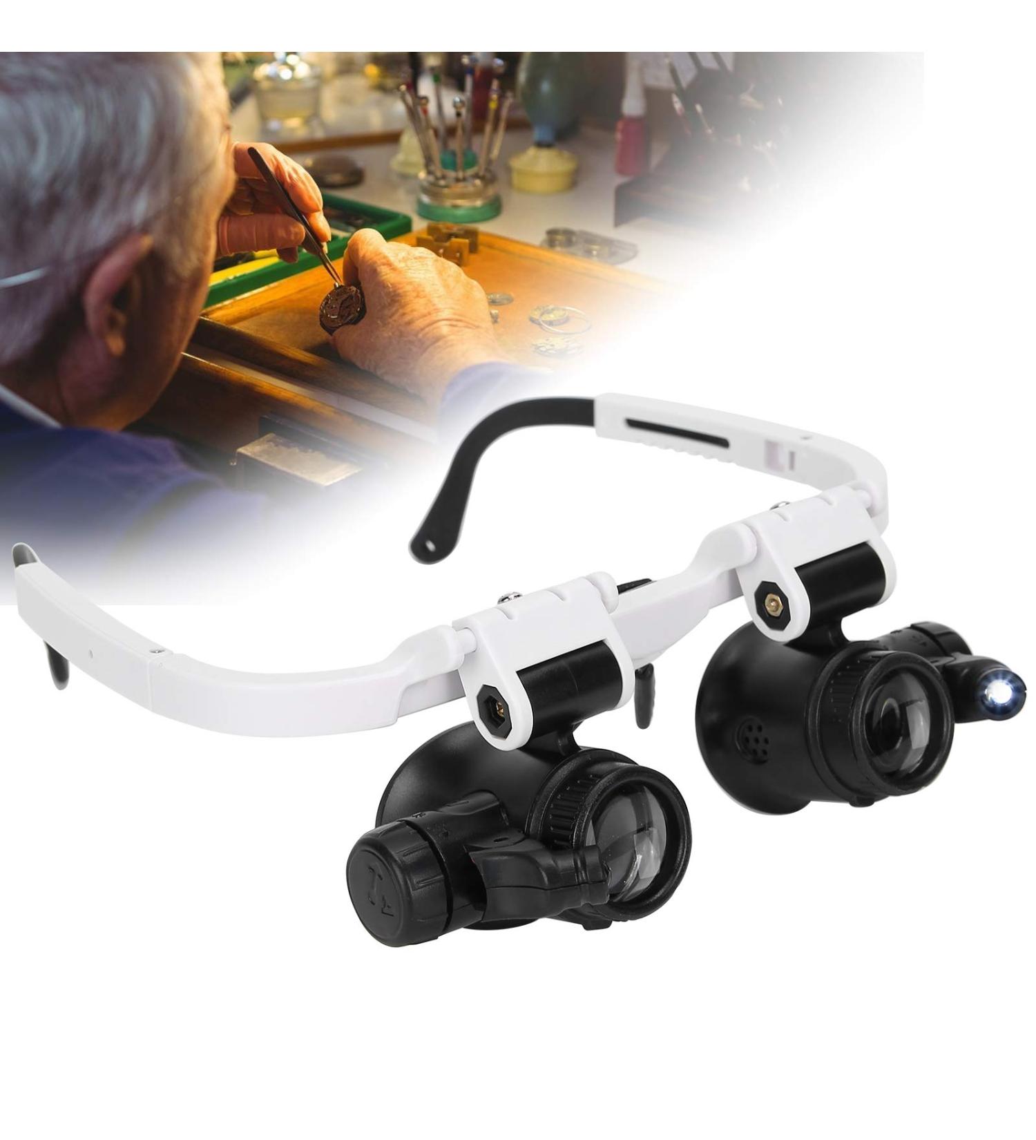 Headband Head Magnifying Glass  Reading Head Loupe  Glasses Magnifier Head Wearing Magnifying Glass with LED Light for Reading Repairing - Buy Online on SooperMarket.com