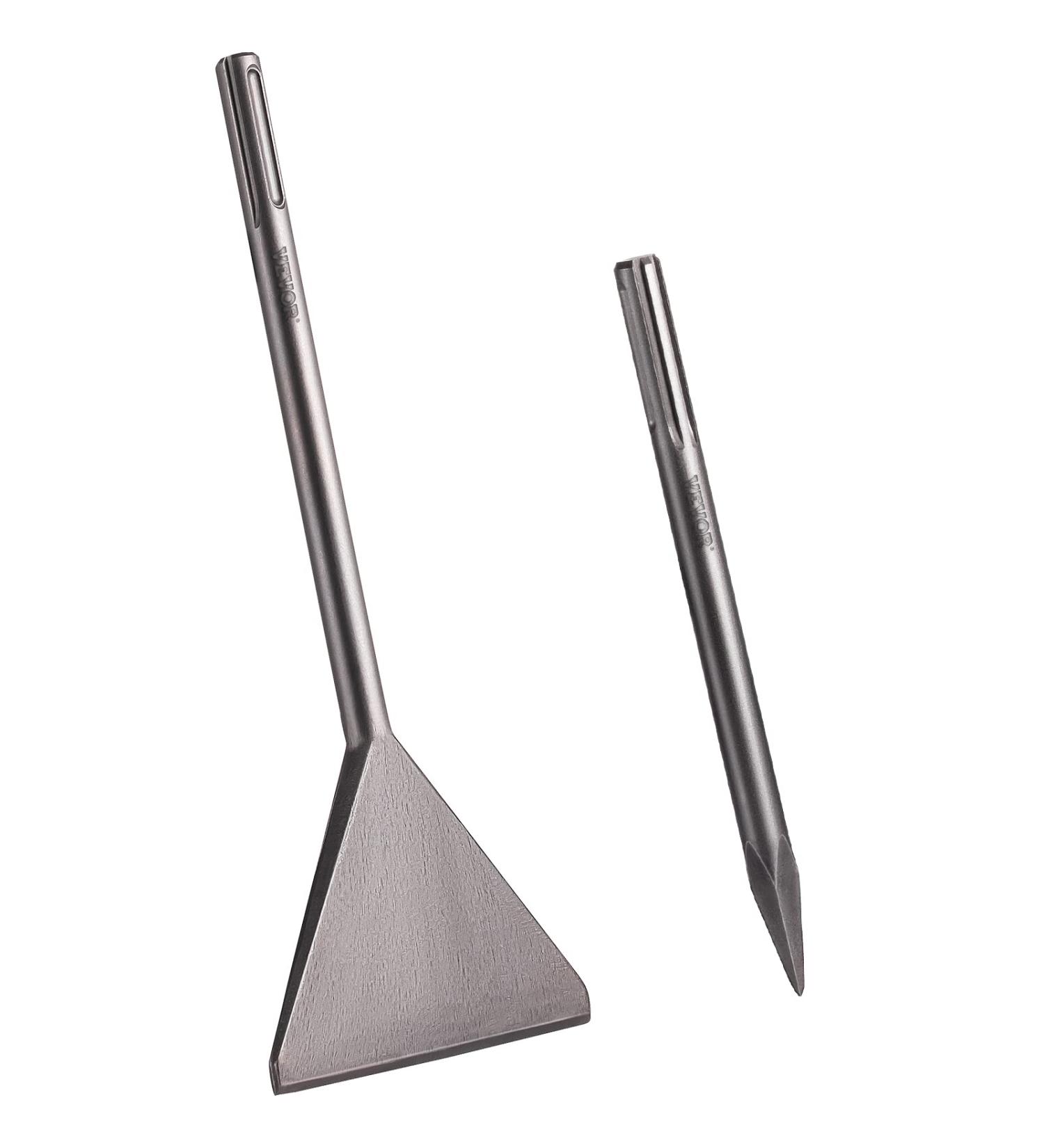 VEVOR SDS Max Tile Thinset Removal Tool with Bull Point Hammer Steel Chisel Bit | 5.9 x 15.7 Floor Scraper - Buy Online on SooperMarket.com