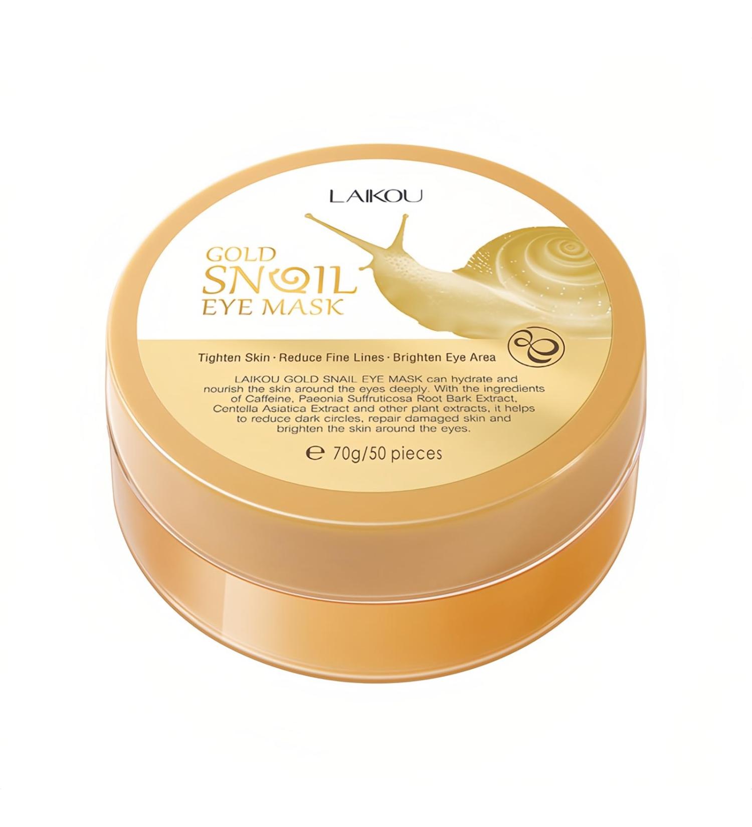 Snail Eye Patches 50 Pieces Moisturizing Golden Eye Masks Skin Care for Dark Circles Puffy Eyes Eye Bags Under Eyes with Caffeine & Hyaluronic Acid - Buy Online on SooperMarket.com