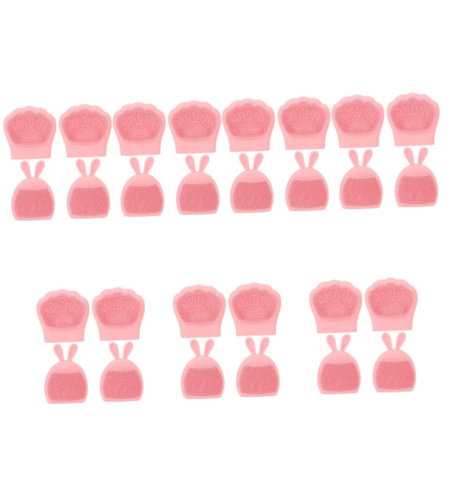 minkissy 28 Pcs Rabbit Ears Facial Brush Facial Exfoliating Brush Face Cleansing Tool Face Washing Brush Facial Cleansing Face Scrubber Handheld Miss Pink Silicone Brush Silica Gel Light Pinkx7pcs 7.5x7.5cmx7pcs - Buy Online on SooperMarket.com