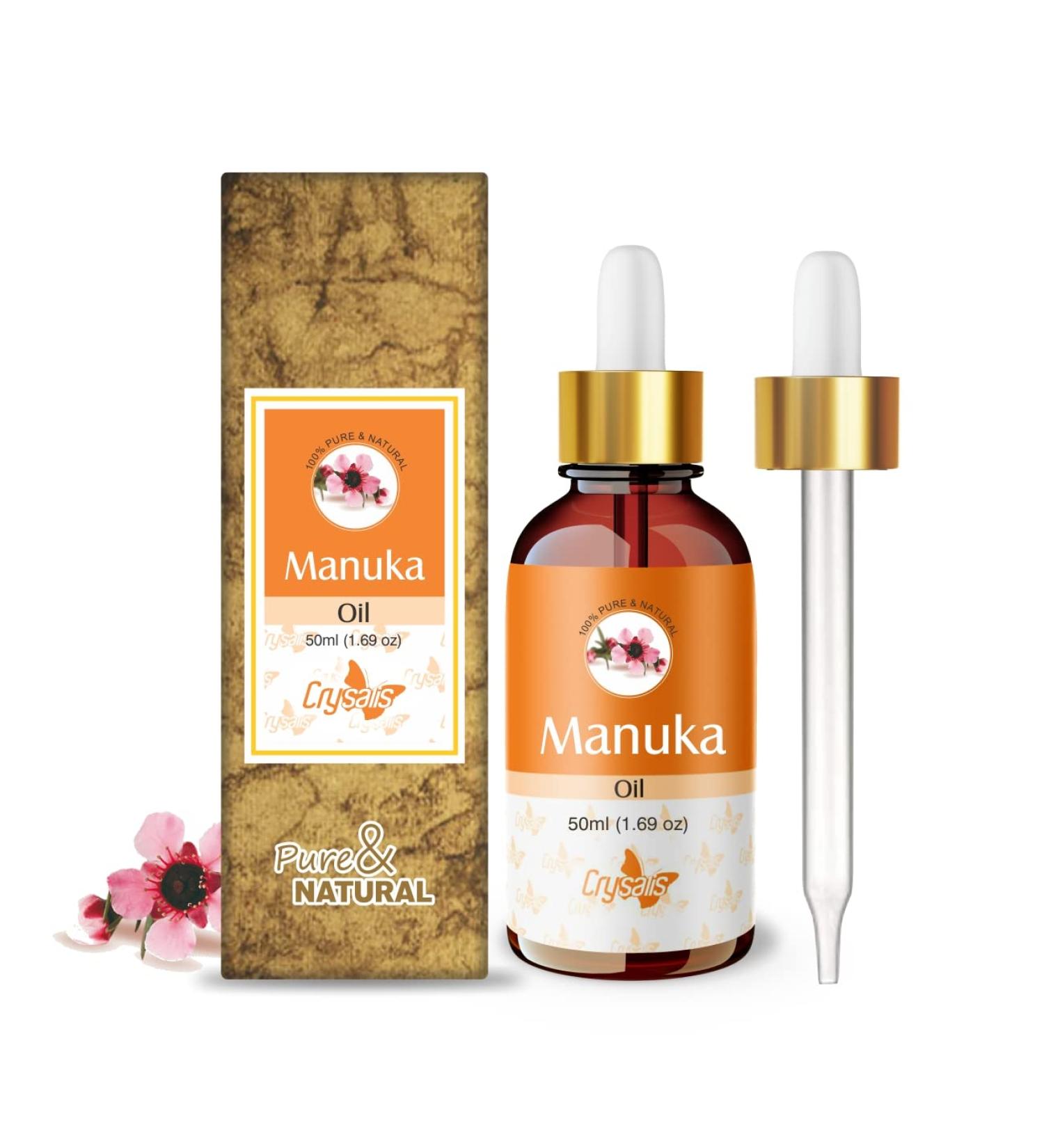 Crysalis Manuka Oil (Leptospermum scoparium) - 1.69 Fl Oz (50ml) | Premium Quality Essential Oil for Skin & Wellness - Fast International Shipping - Buy Online on SooperMarket.com