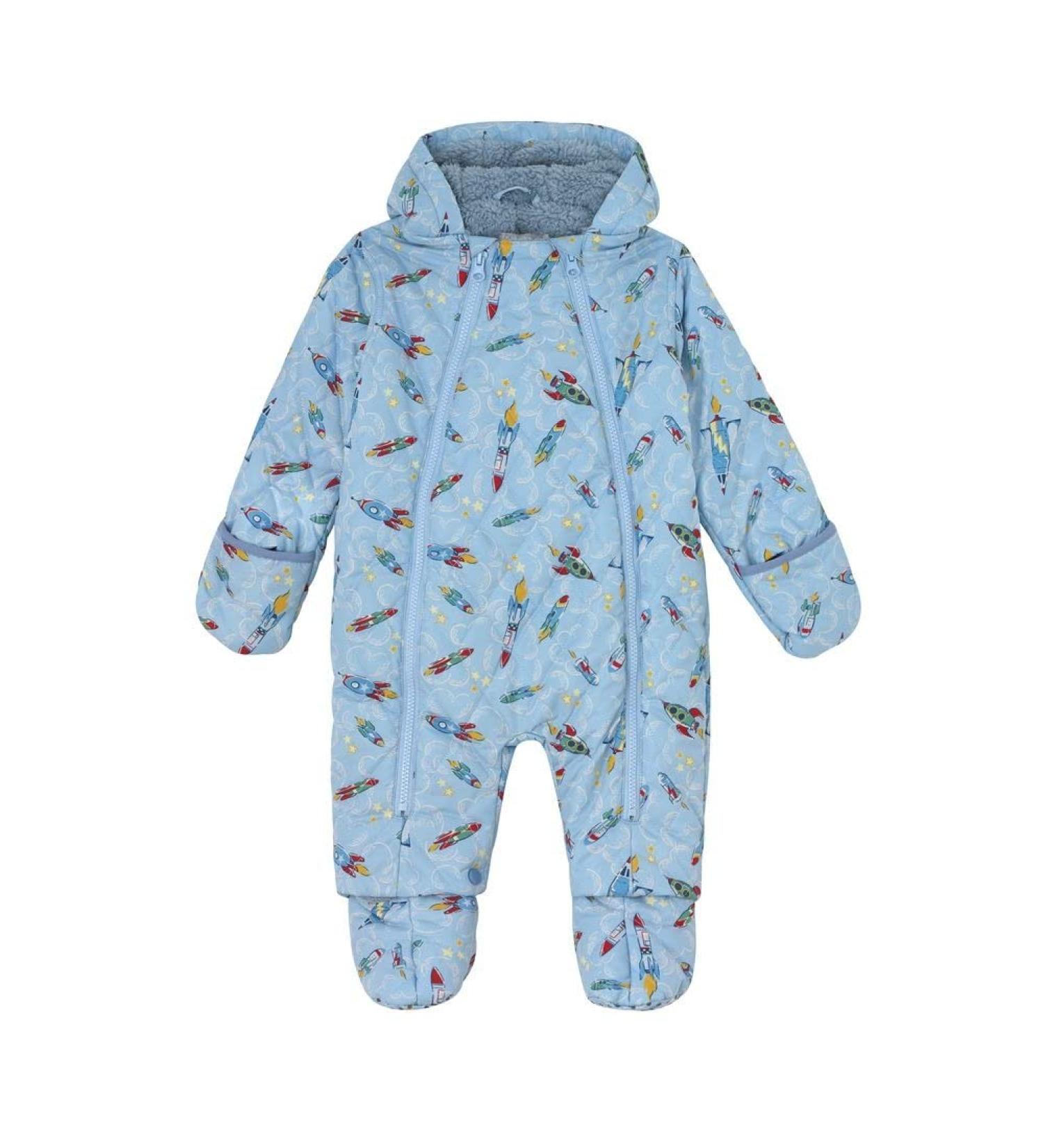 Cath Kidston Baby Cosy Pramsuit Snowsuit Rockets Light Blue 18-24 Months - Buy Online on SooperMarket.com