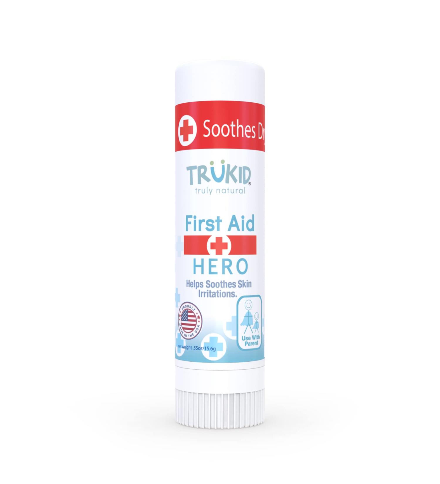 TruKid Hero Stick Therapy Balm | Relieves Itchiness & Irritation | Natural, Non-Toxic, Steroid-Free | On-The-Go Relief | Pediatrician-Tested | Planet Friendly | 0.55oz - Buy Online on SooperMarket.com