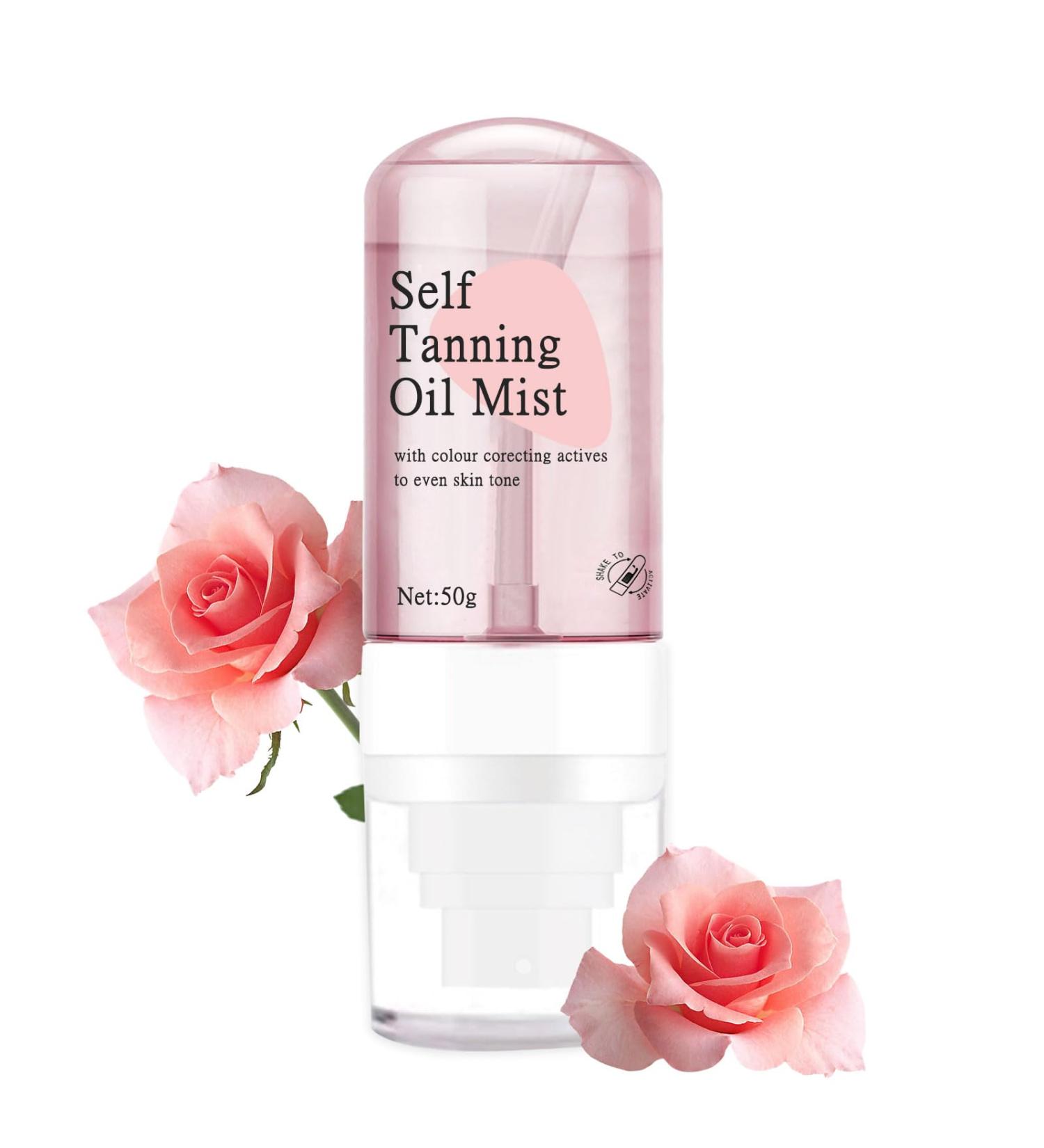 Trendyfave Self Tanning Oil Mist Natural Looking Fake Tan Hydrating Self Tanner Spray Long-lasting Rose Fragrance Body & Face Mist for Women Girls Self Tan Oil Cruelty-Free & Vegan - Buy Online on SooperMarket.com