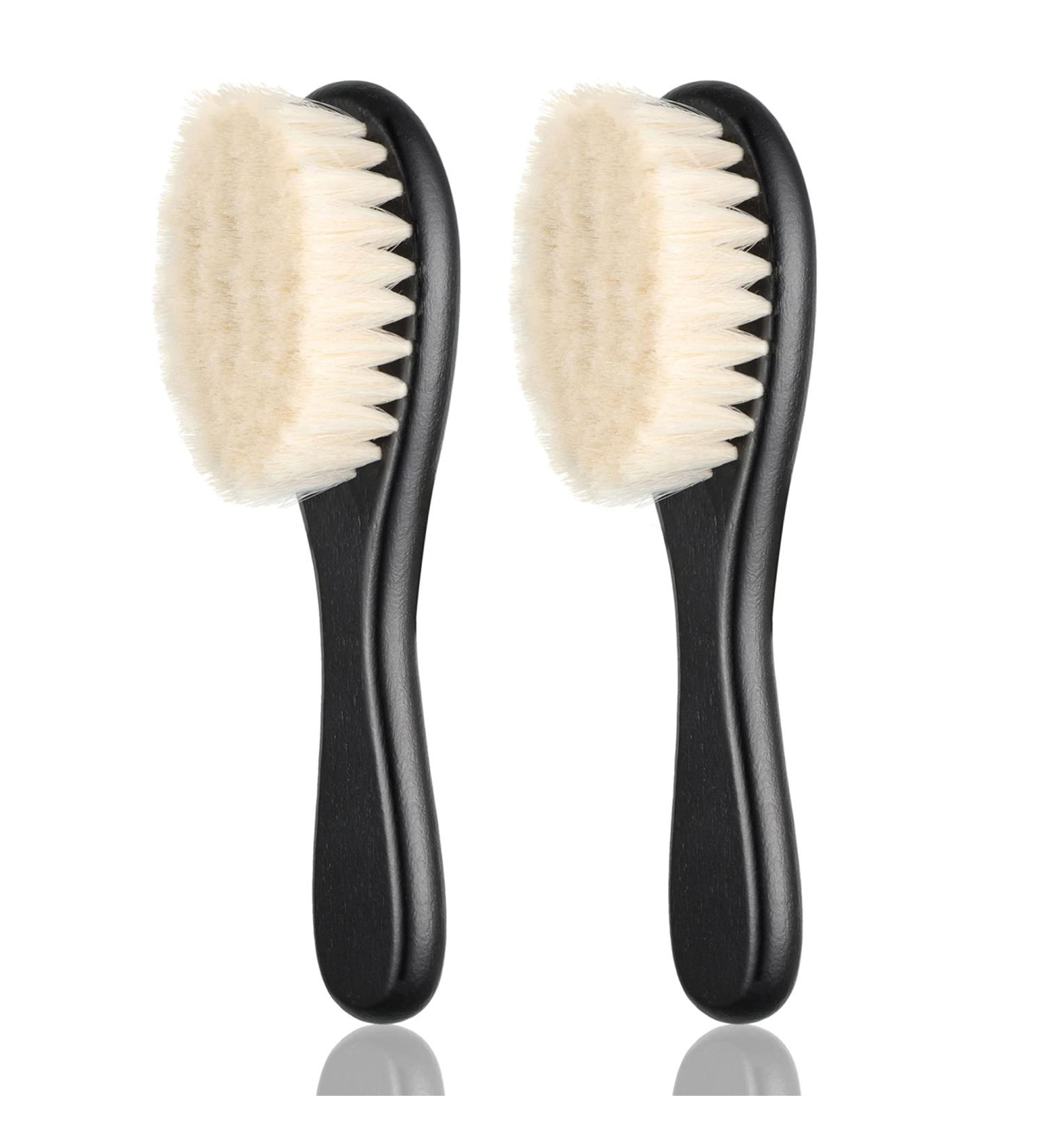 Barber Fade Brush Set - 2 Pieces Soft Beard Brush and Neck Duster with Wooden Handle for Hair Cutting Kits - Buy Online on SooperMarket.com