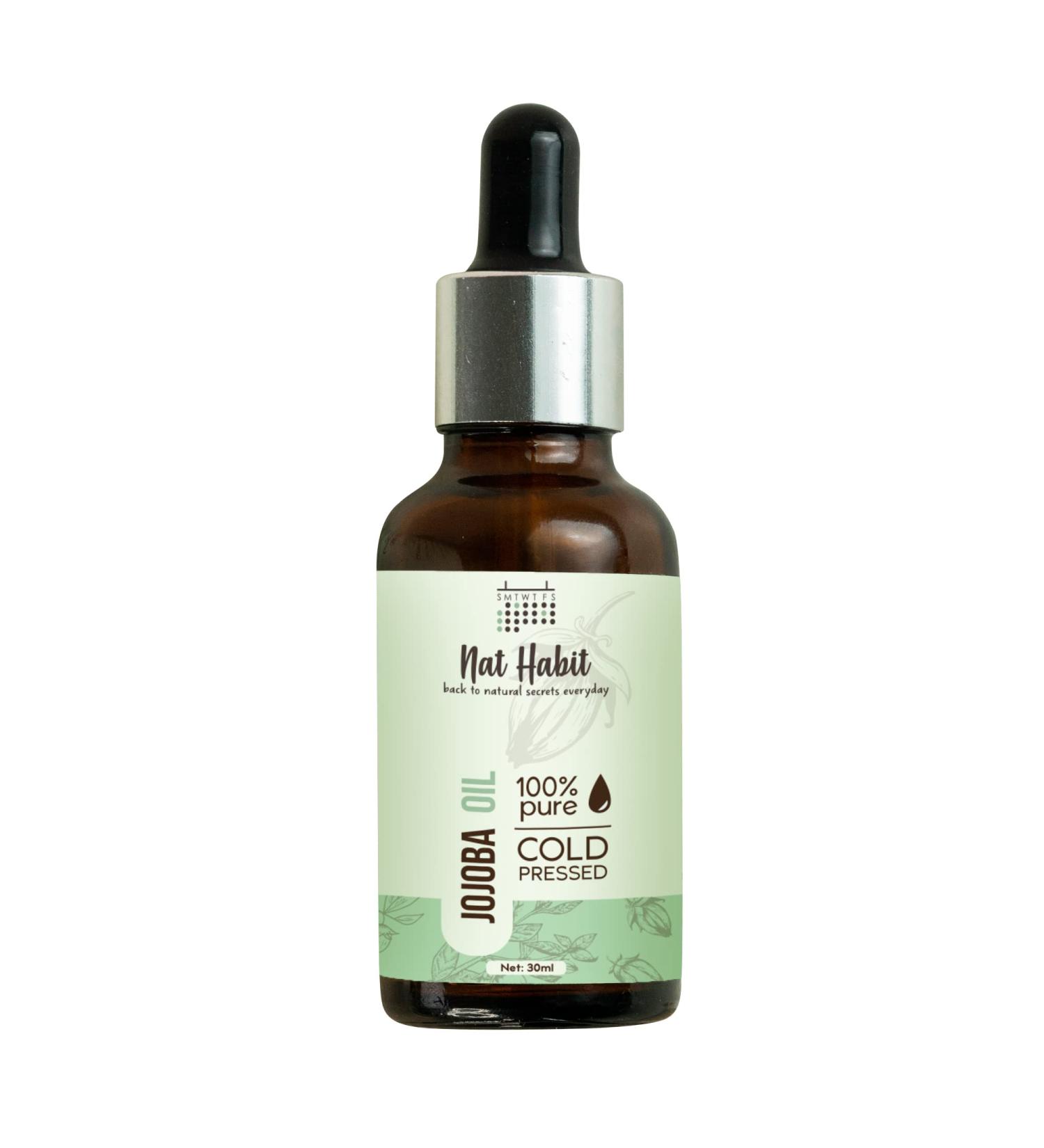 Nat Habit Cold Pressed 100% Pure Jojoba Oil for Skin & Hair With Vitamin E Omega-9 Mineral Free - (30ml) - Buy Online on SooperMarket.com