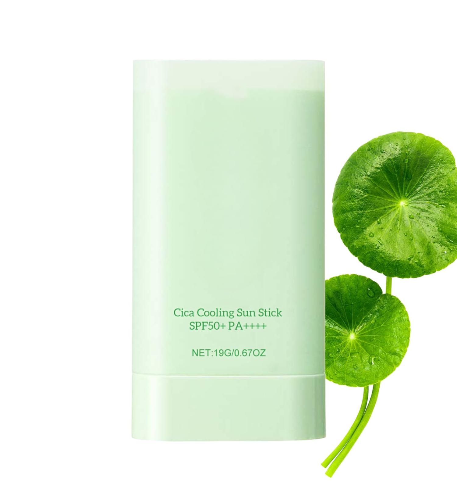 Cica Cooling Sun Stick Centella Face Sunscreen Stick Sun Cream SPF 50+ PA++++ Centella Sun Block Sticks for Face SPF 50 Face Moisturiser Non Greasy Sunscreen Refreshing Water Resistant - Buy Online on SooperMarket.com