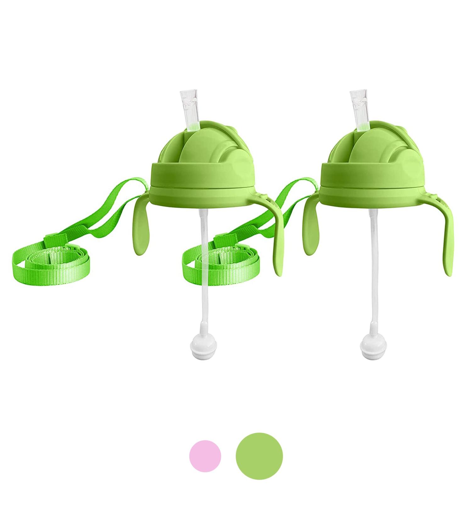 3-in-1 Weighted Straw Sippy Cup Conversion Kit for Comotomo Bottles | 2 Pack Green | Compatible with 5 & 8 oz Bottles | Versatile Extended Use | Comotomo Straw Cup Converter - Buy Online on SooperMarket.com