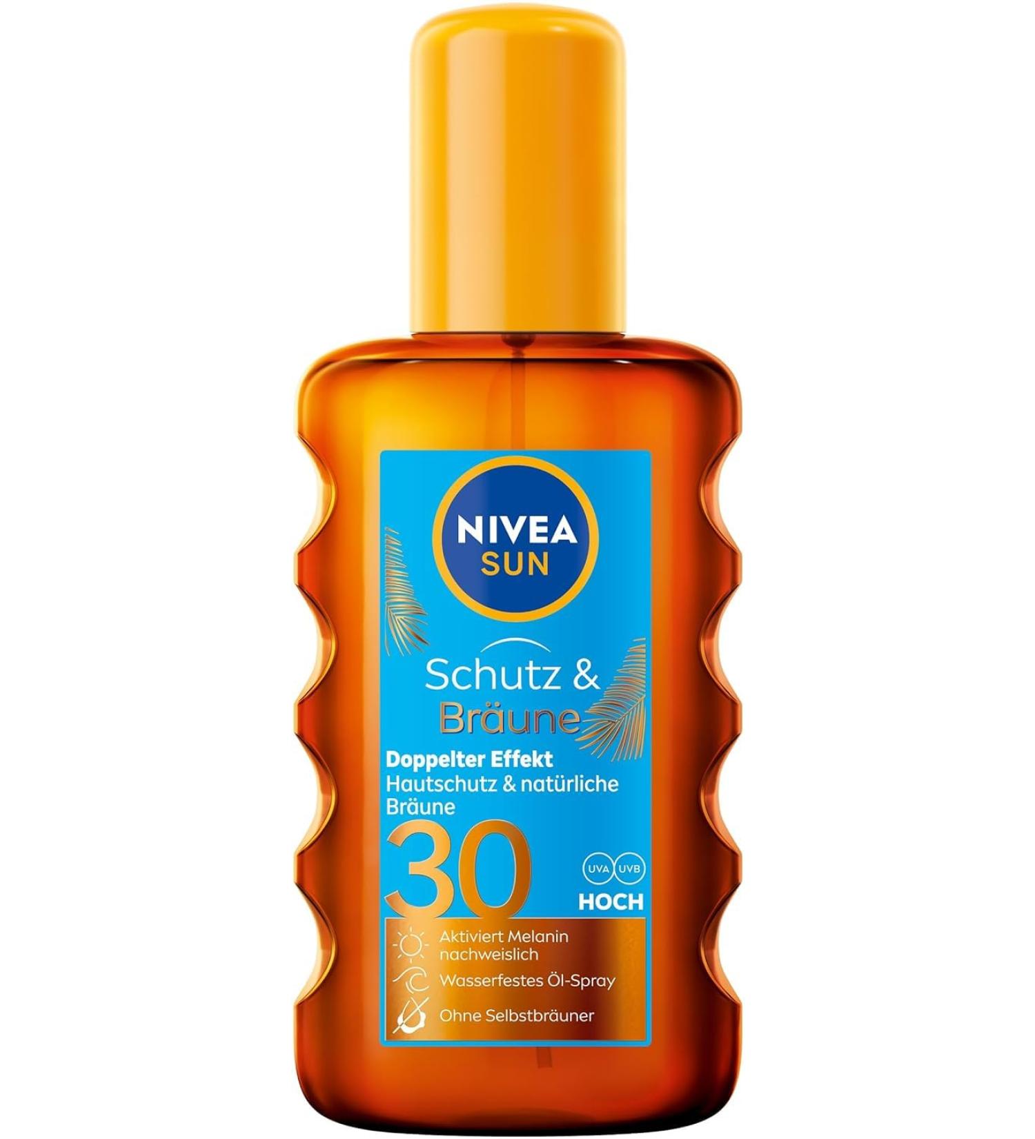 NIVEA Sun Schutz & Braune Sonnen l Spray LSF 30 - 200ml | Sunscreen with Pro-Melanin for Even Tan | UVA/UVB Protection - Buy Online on SooperMarket.com