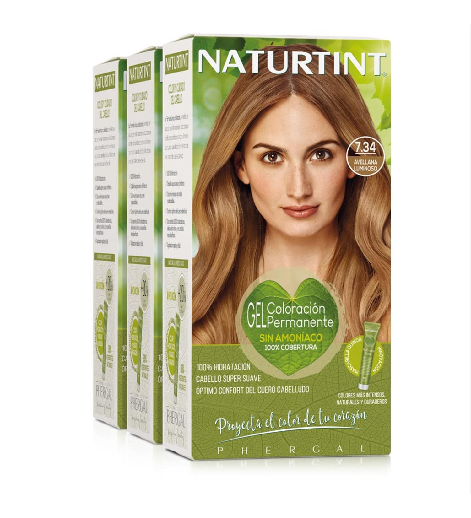 Natureint Biobased Hair Color 7.34 Living Hazelnut | Ammonia-Free | 3 Pack 510ml | High Natural Ingredient Content - Buy Online on SooperMarket.com