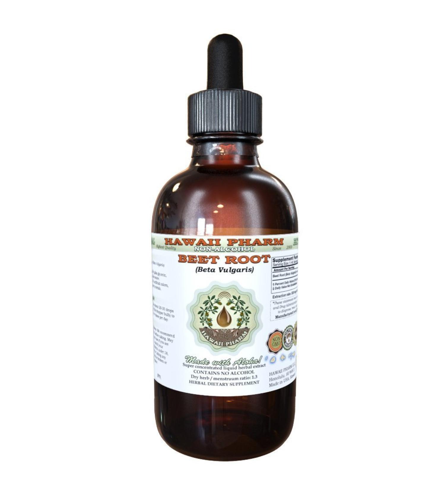 Organic Beet Root Alcohol-Free Liquid Extract - 2 oz Glycerite Formula - HawaiiPharm - Buy Online on SooperMarket.com