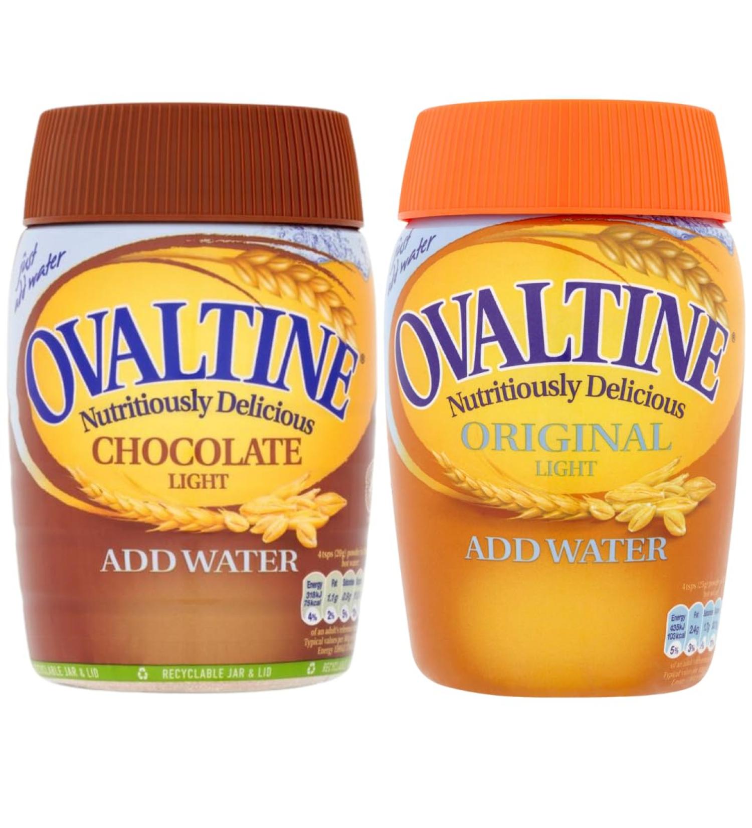 Malted Chocolate Drink Bundle with Ovaltine Chocolate Light 300g and Original Light 300g (2 Pack) - Buy Online on SooperMarket.com