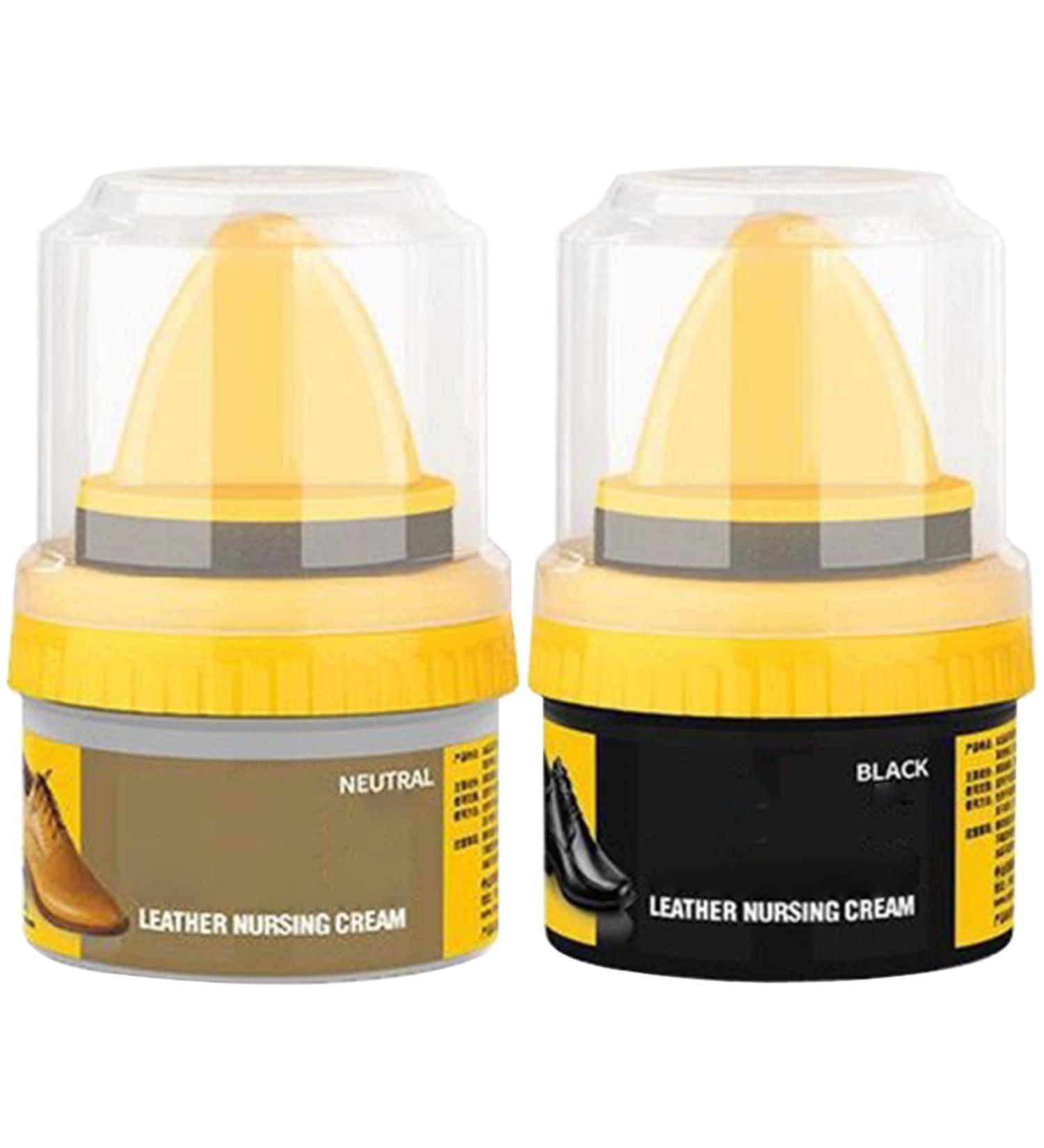Shoe Polish Kit 2Pcs 50ML Clear & Black Shoe Polish for Leather Shoe Cream Polish Leather Shoe Polish to Restore Clean & Shine Shoes Purse Boots - Buy Online on SooperMarket.com
