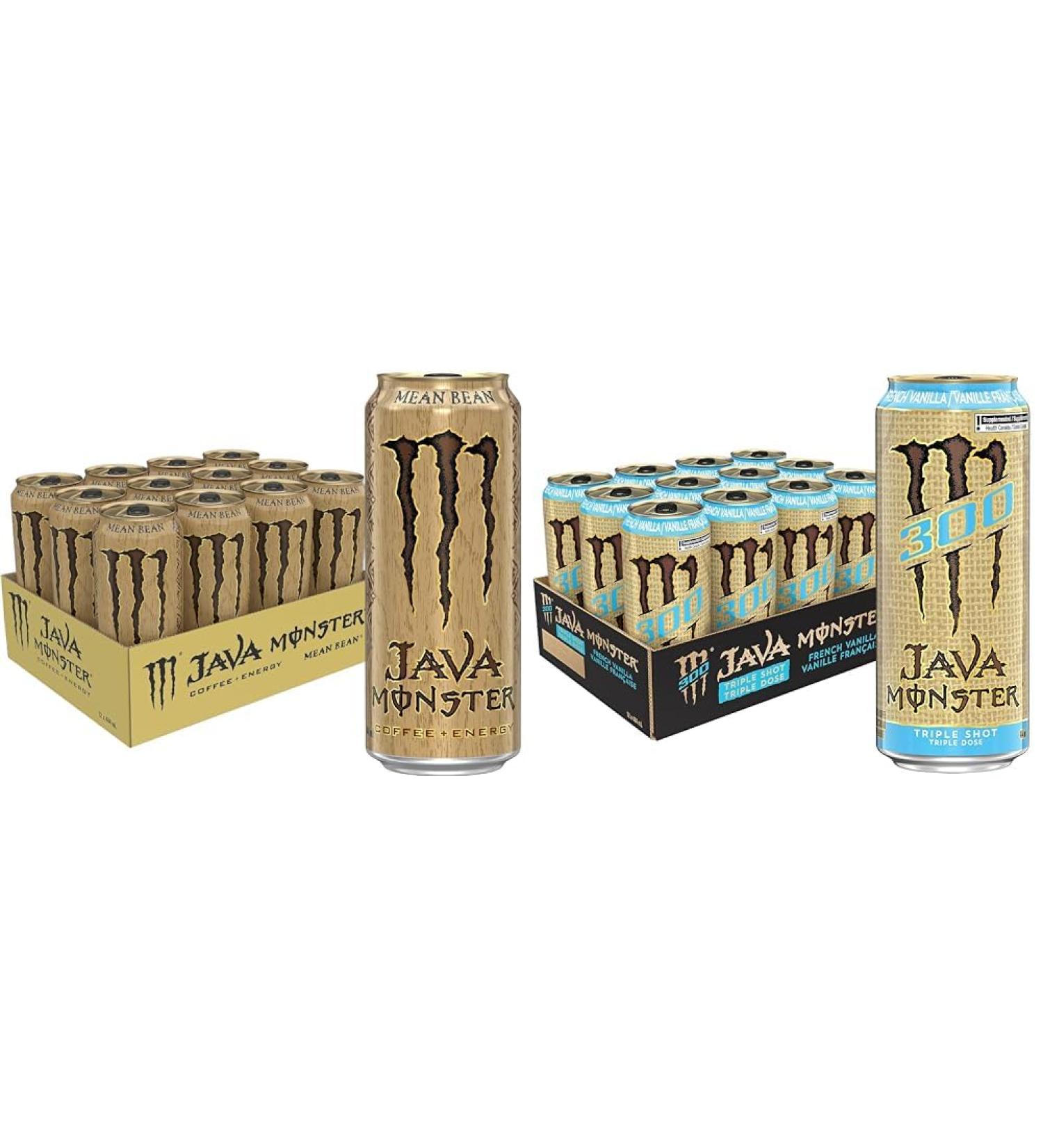 Monster Energy Java Mean Bean 444mL Cans Pack of 12 & Java 300 French Vanilla 444mL Cans Pack of 12 DRINK + DRINK_FLAVORED - Buy Online on SooperMarket.com