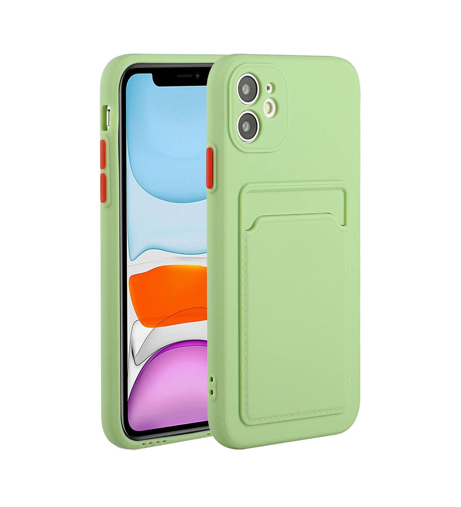 Tivenfezk Nadoli Silicone Case for iPhone 15 Plus - Ultra Thin Shockproof Scratch-Resistant Wallet Cover with Credit Card Holder - Green TPU Protective Case - Buy Online on SooperMarket.com