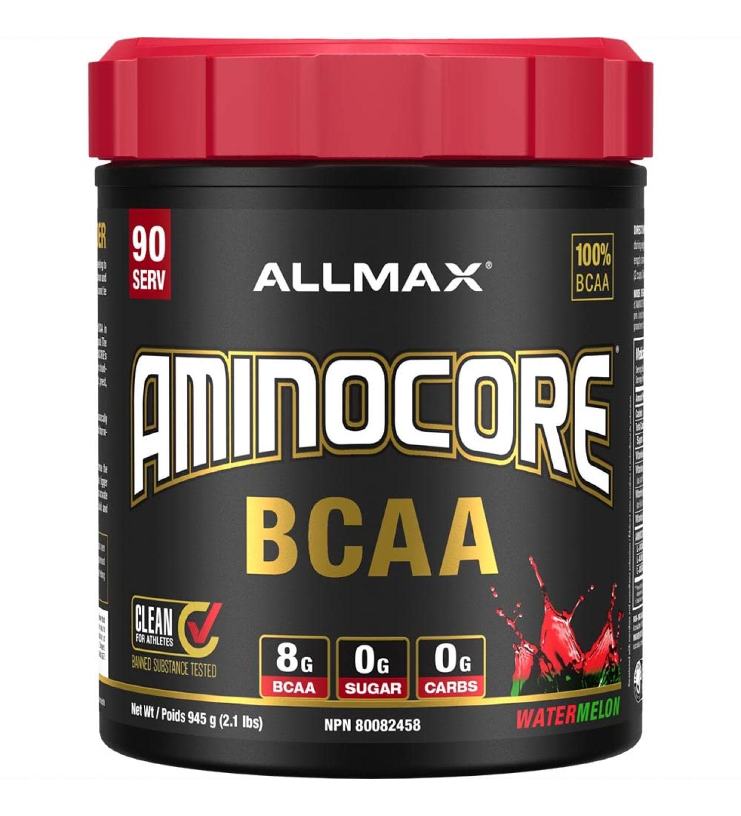 ALLMAX Nutrition Aminocore Watermelon -8g Bcaas 100 Percent Pure Branch Chained Amino Acids-Gluten Free 945 gram pink - Buy Online on SooperMarket.com