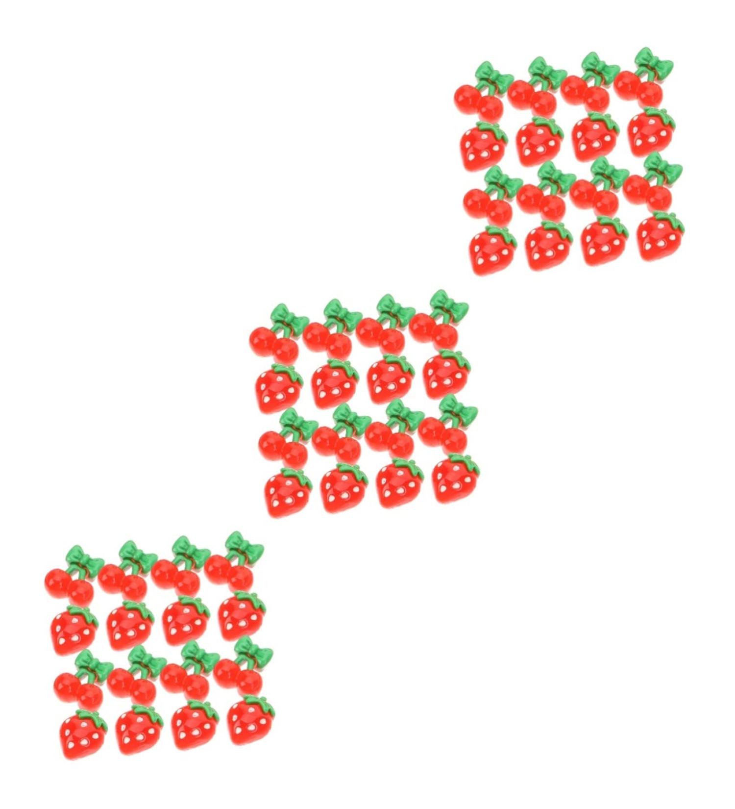 FRCOLOR 180 Pcs Nail Fruits Decoration Cute Lip Gloss Tool Nail Decoration Fruit Slices Cherry Fruit Flatback Lip Gloss Kit to Nail Art Charms Hair Red Resin Nail Supplies Strawberry 3d - Buy Online on SooperMarket.com
