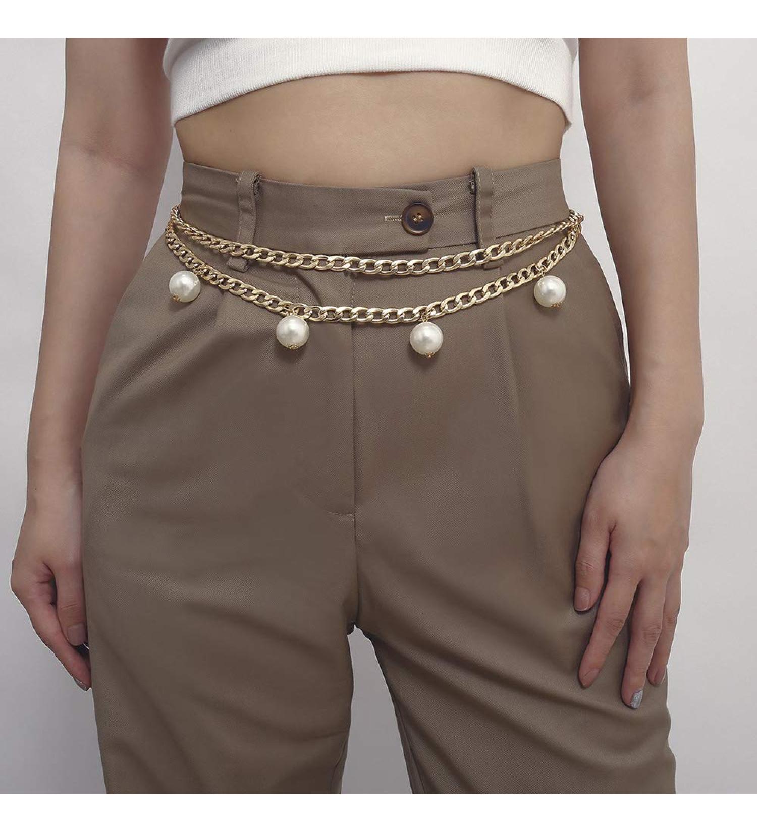 Xerling Big Pearl Waist Chain for Women - Bohemian Statement Belly Chain - Buy Online on SooperMarket.com