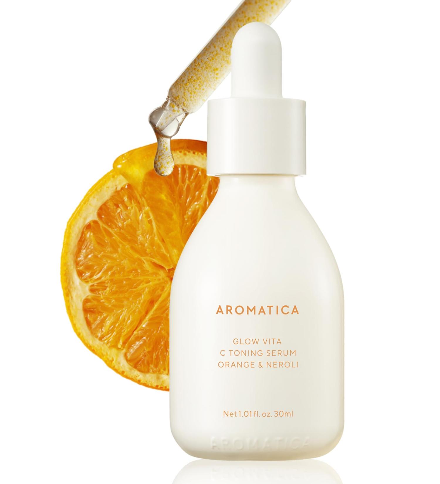 AROMATICA Glow Vita C Toning Serum - Orange & Neroli | Vitamin C Serum for Sensitive Skin | 30ml | Boost Radiance & Hydration - Buy Online on SooperMarket.com