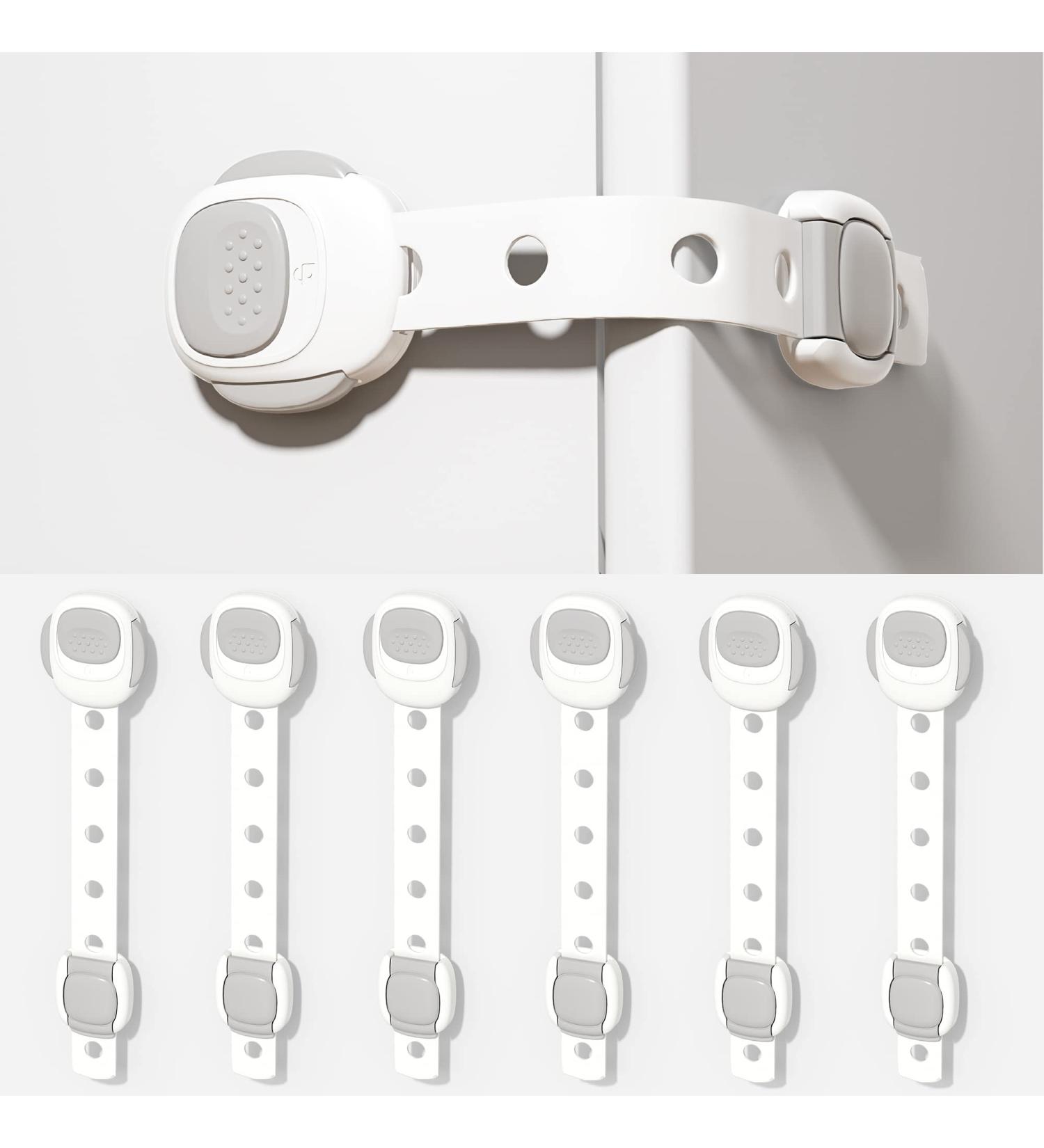 6PCS Baby Proofing Cabinet Locks - Double Safety Lock Latches - Adjustable Strap - Child Proof Drawer Locks - 6 Count - Buy Online on SooperMarket.com