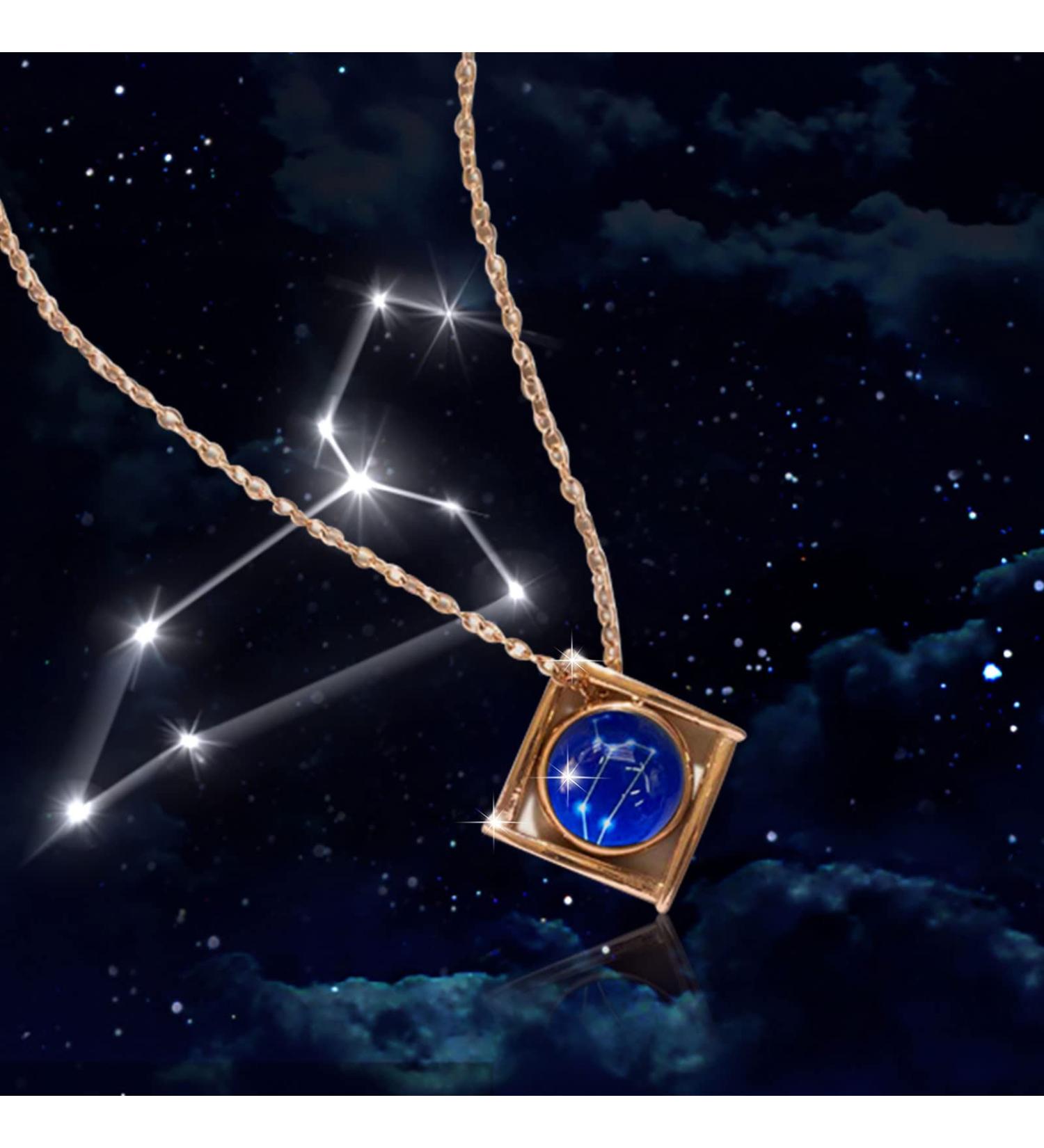 Women's Map Pendant Twelve Necklace Constellation Wild Necklace Simple Personality Clavicle Star Necklaces & Pendants Simulated Diamond Initial Necklace (F One Size) - Buy Online on SooperMarket.com