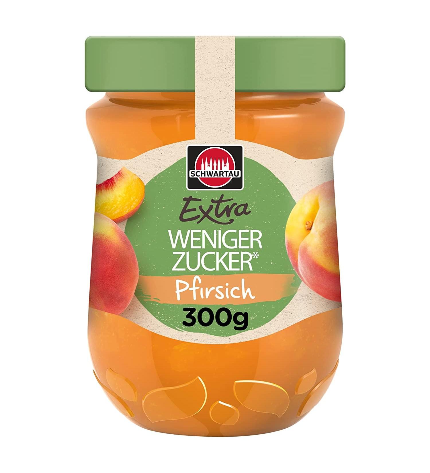 Buy Schwartau Extra Less Sugar Peach Fruit Spread - Reduced Sugar 300g | International Shipping Available - Buy Online on SooperMarket.com