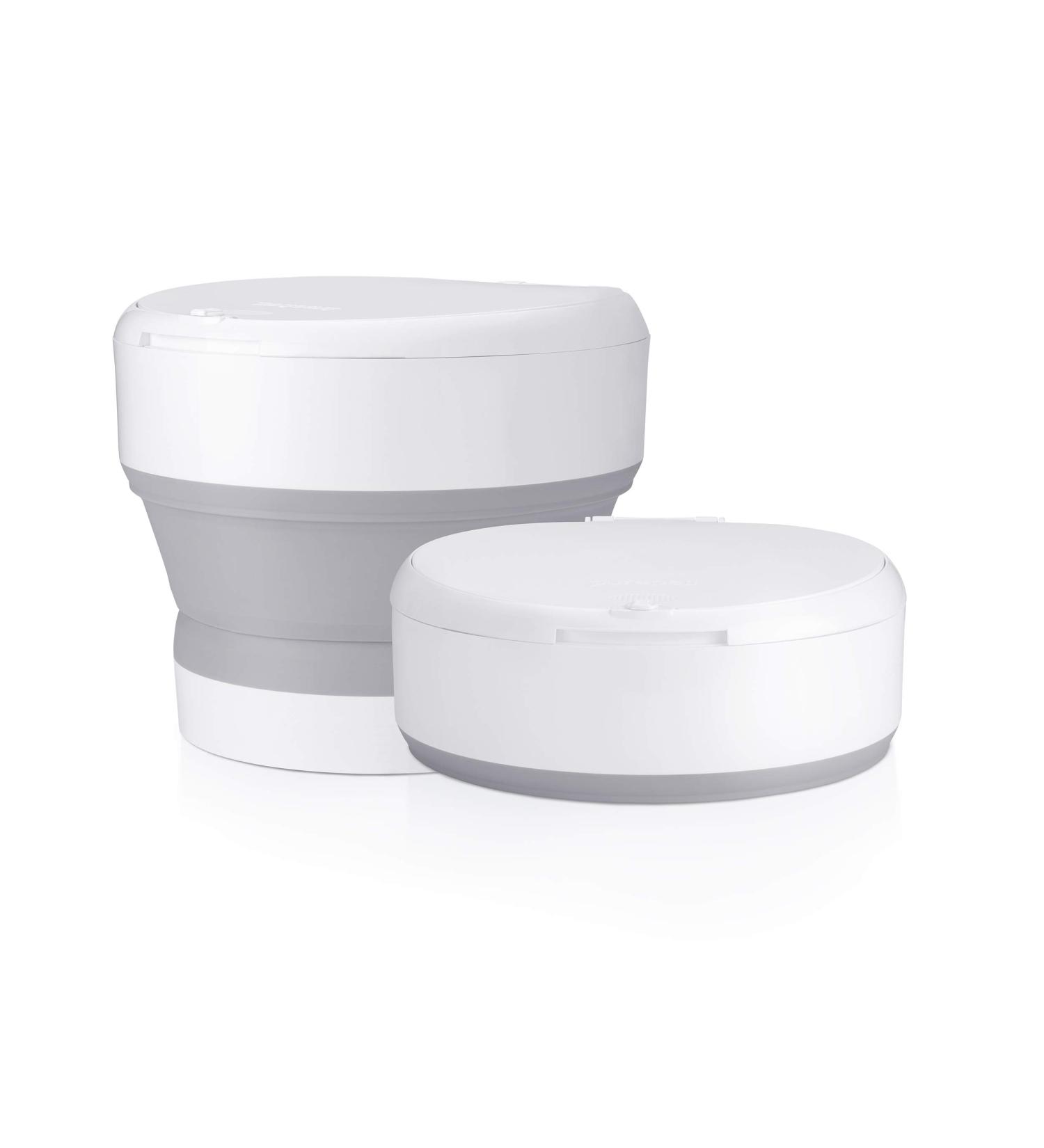 PurePail Go Portable Diaper Pail - White, Superior Odor Control, Collapsible for On-the-Go, Compact & Space-Saving - Buy Online on SooperMarket.com
