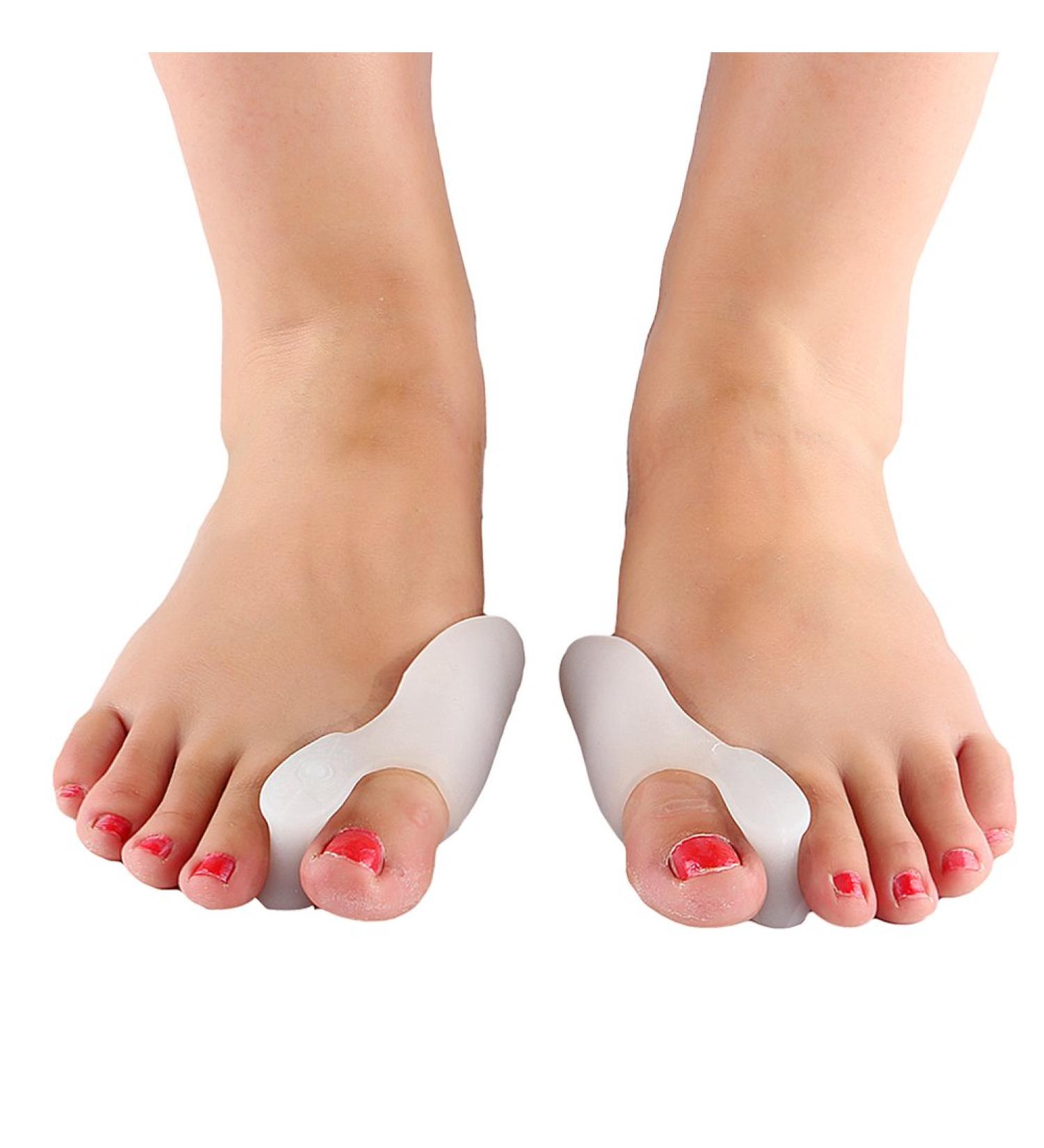 Bunion Cushion Protector 1 Pair - Silicone Toe Spreader & Straightener for Women Men | White Bunion Corrector Foot Pad - Buy Online on SooperMarket.com