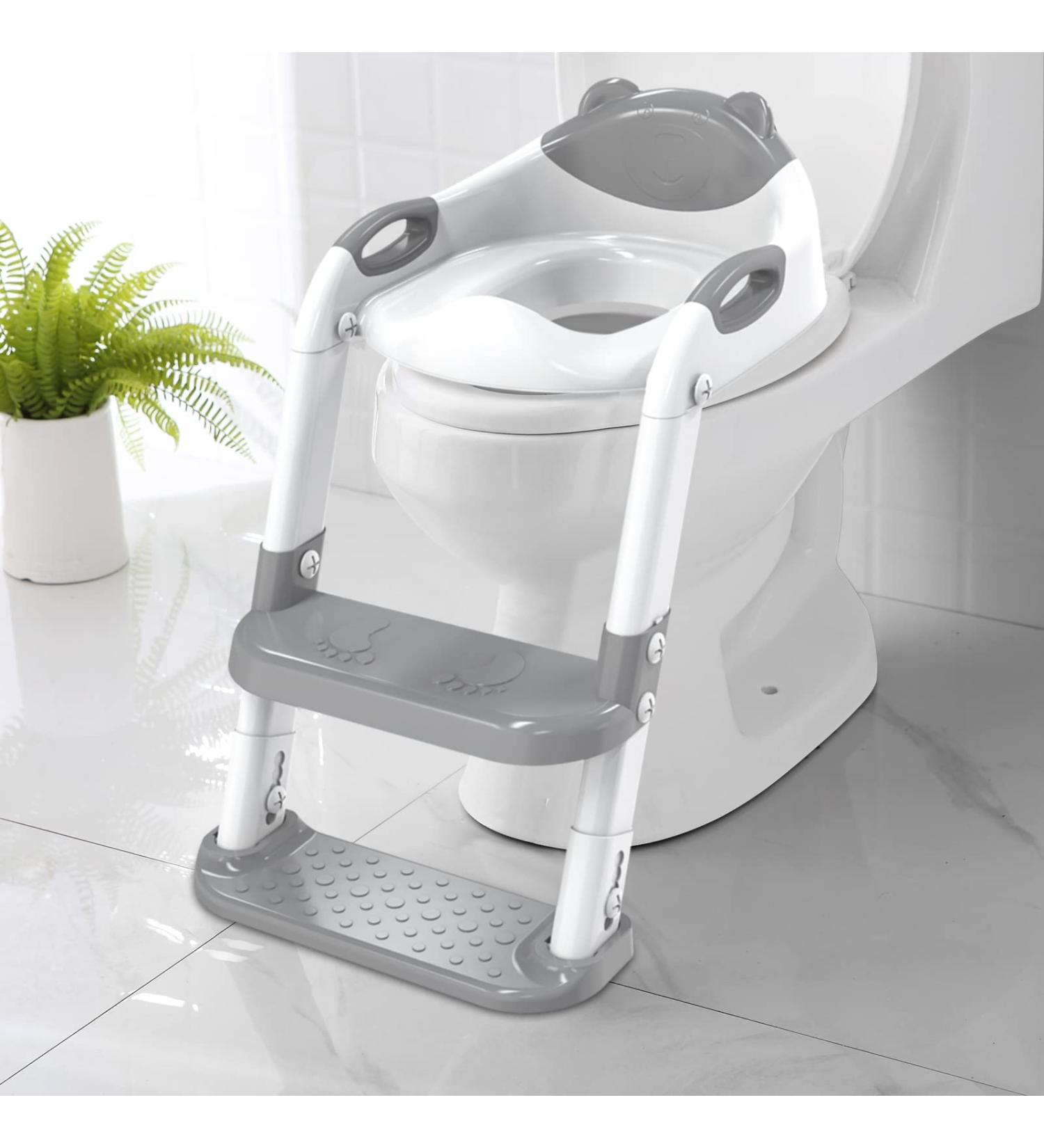 SKYROKU Potty Training Seat with Step Stool Ladder  Toddler Potty Seat for Kids and Toddler Boys Girls  Splash Guard and Safety Handles (Grey) Gray - Buy Online on SooperMarket.com