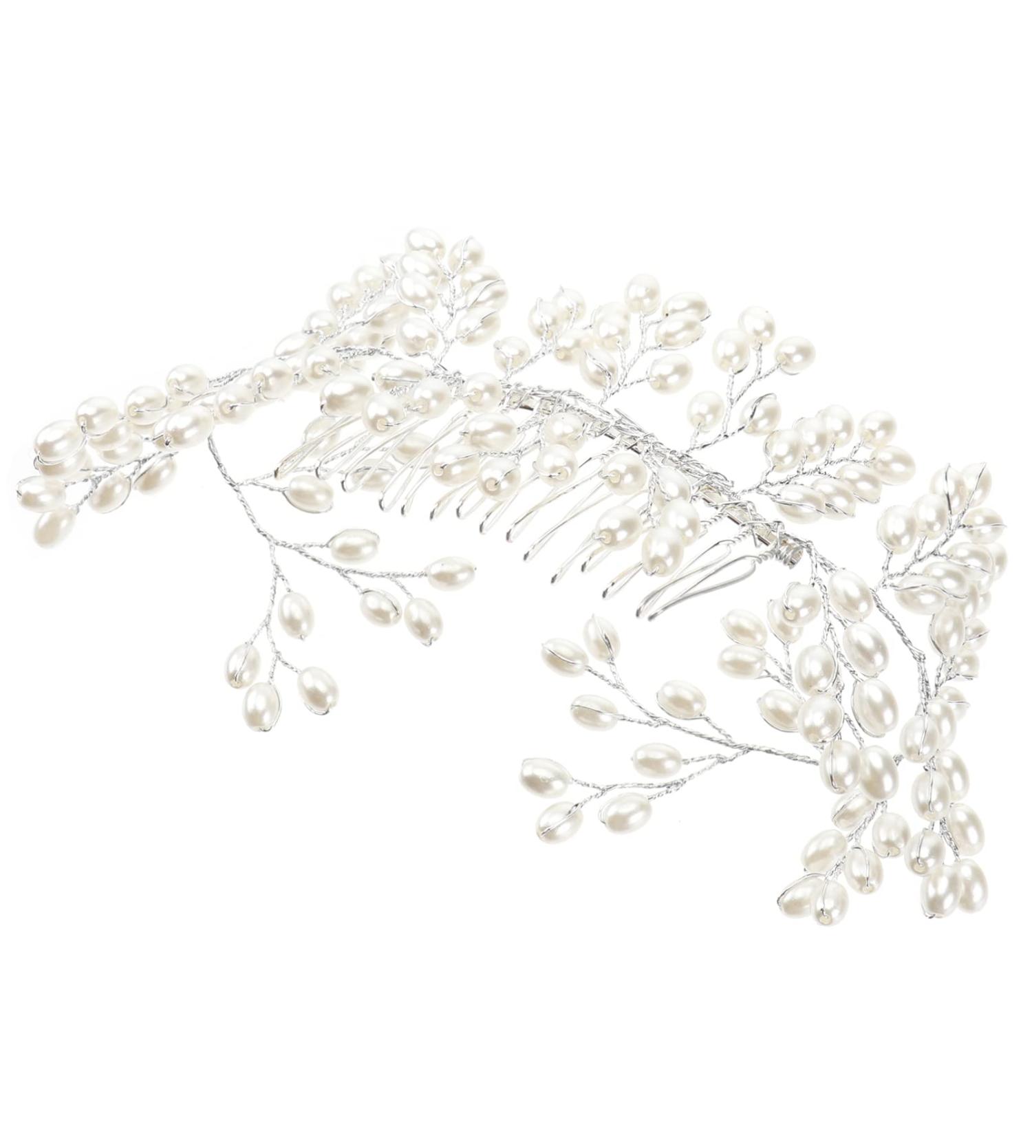 Frcolor Bridal Hair Comb Elegant Pearls Wedding Hair Comb Handmade Wedding Hair Accessories - Buy Online on SooperMarket.com