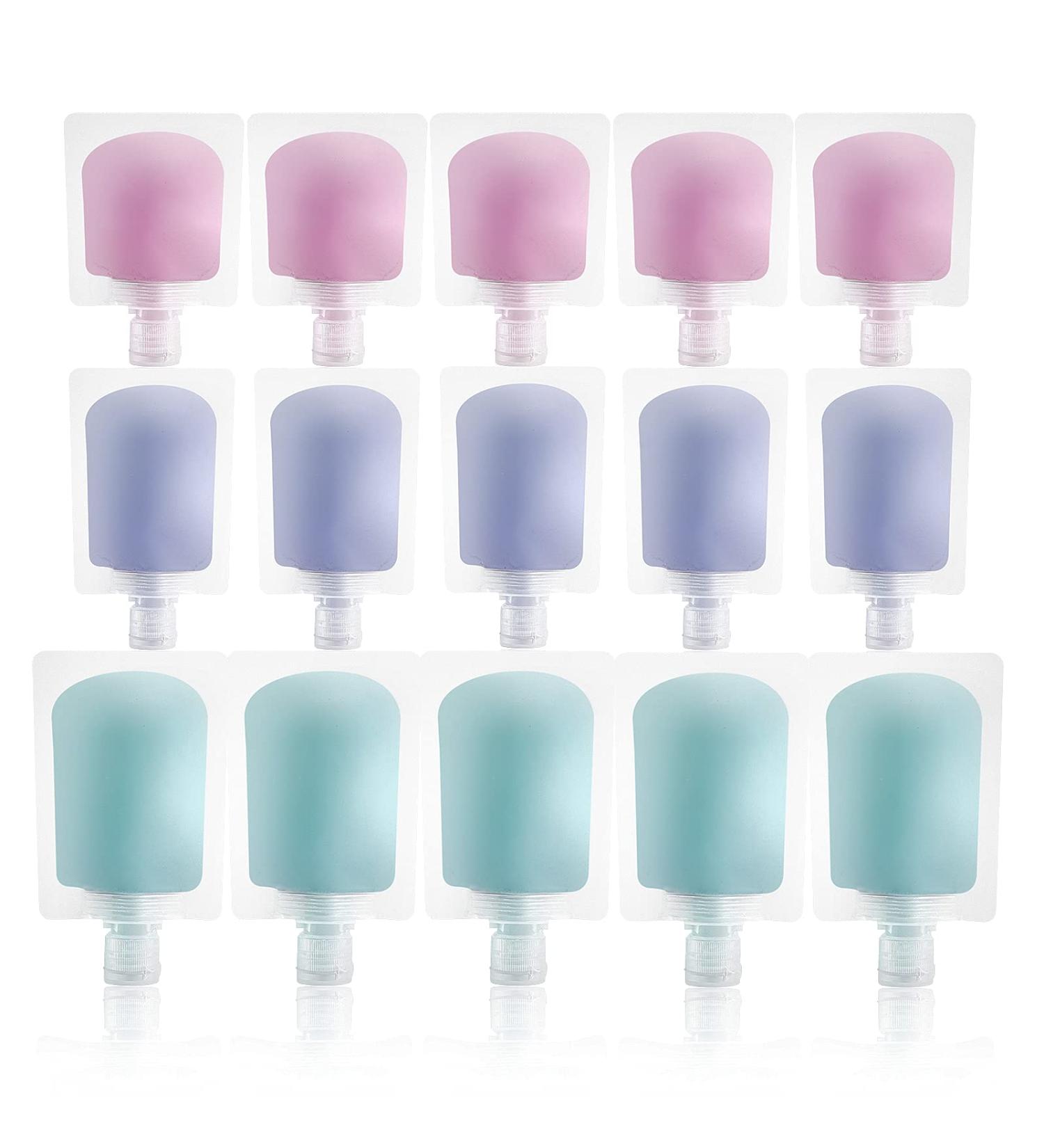 NUTAKI 15-Pack Portable Travel Makeup Packing Bags | Refillable & Leakproof Toiletries Containers with Labels | TSA Approved Sub Bags for Fluids - Buy Online on SooperMarket.com