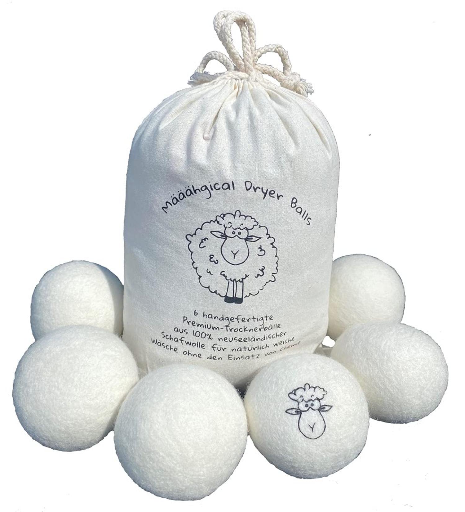 Ukiyo 6 XXL Dryer Balls | 100% New Zealand Sheeps Wool | Mulesing-Free Natural Fabric Softener - Buy Online on SooperMarket.com