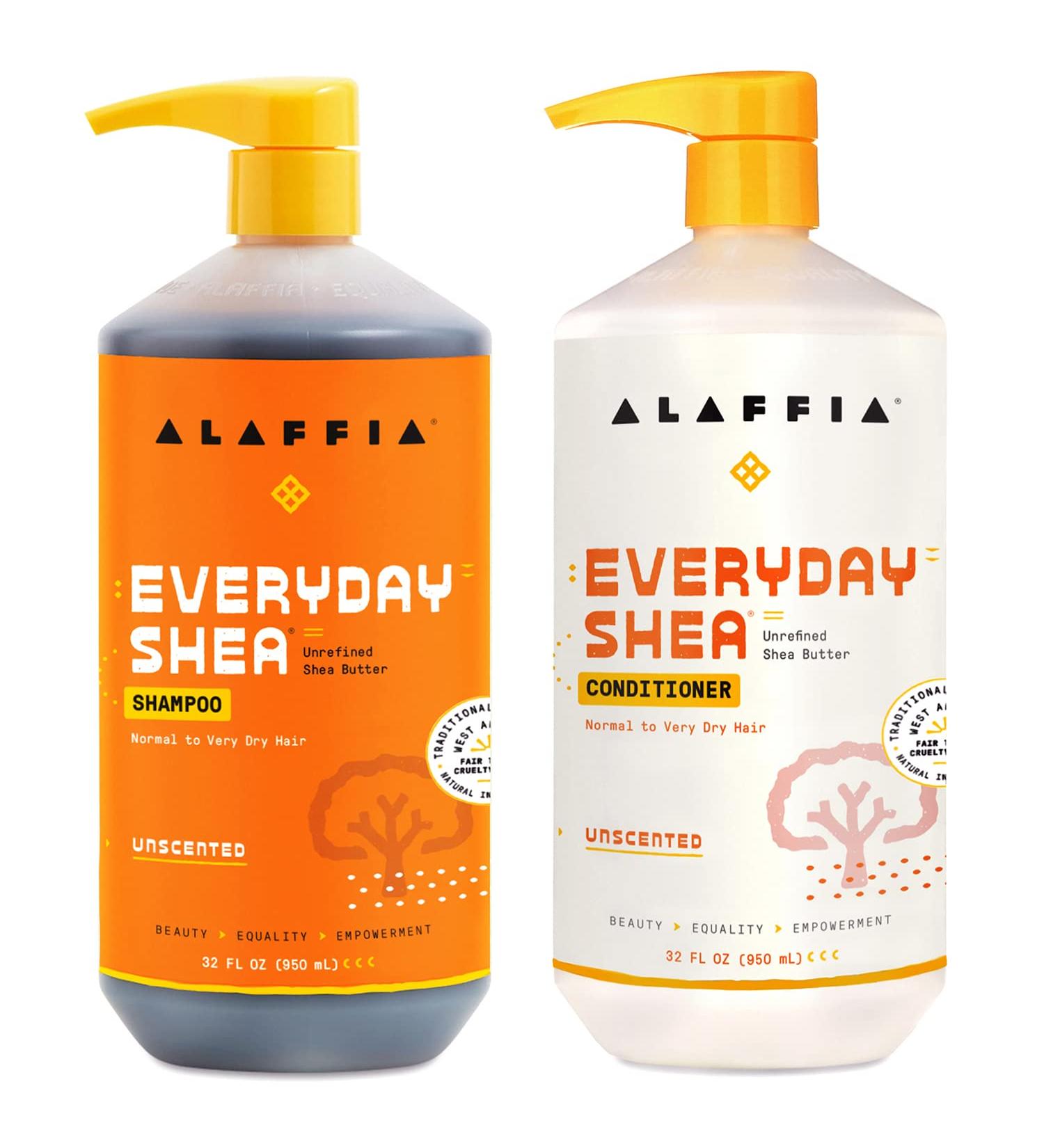 Alaffia EveryDay Shea Shampoo & Conditioner for Dry Hair | Moisturizing & Restoring with Fair Trade Unrefined Shea Butter | 32 oz | International Shipping Available - Buy Online on SooperMarket.com