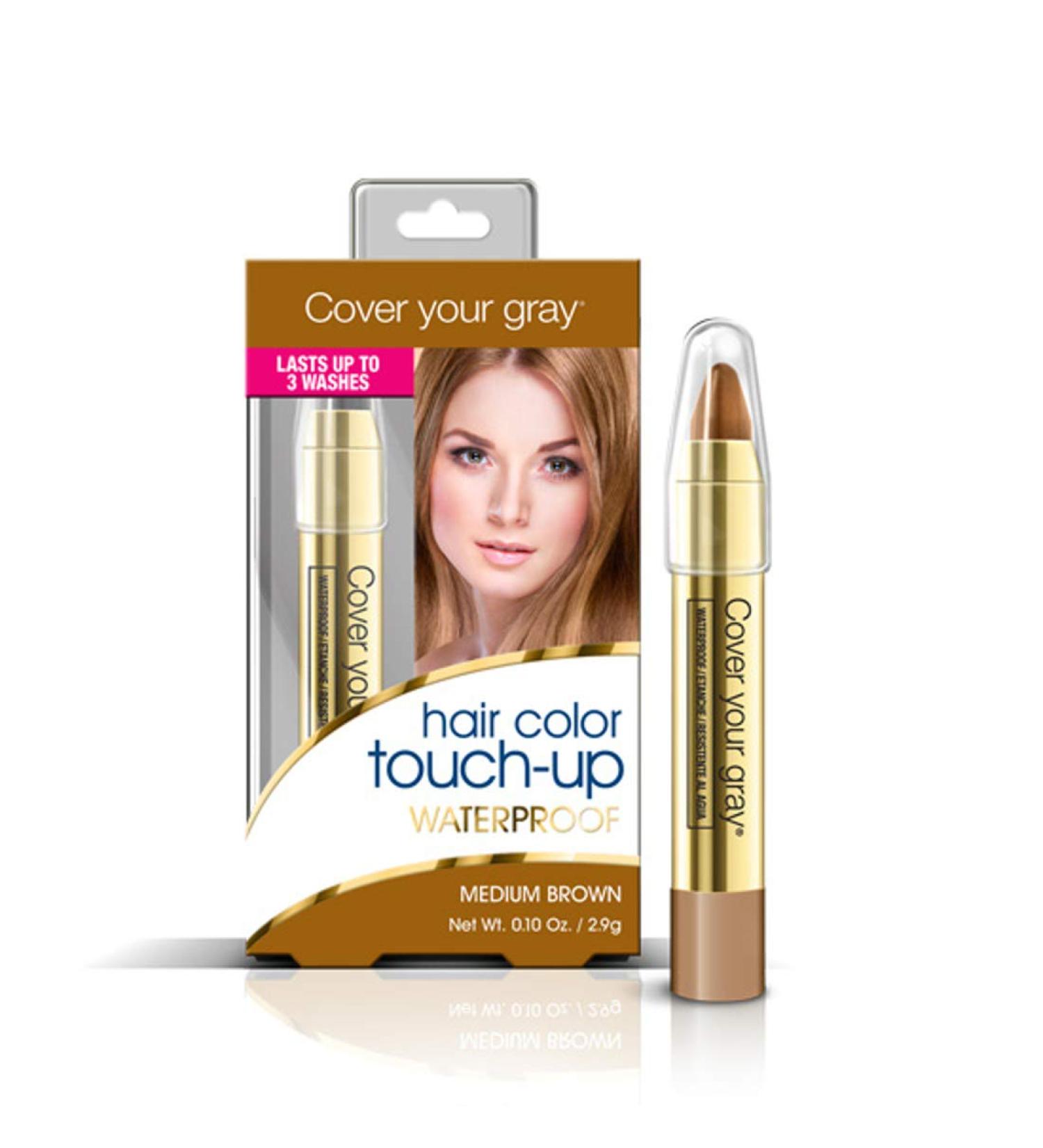 Waterproof Hair Color Touch-Up Pencil in Medium Brown - Cover Your Gray - Buy Online on SooperMarket.com