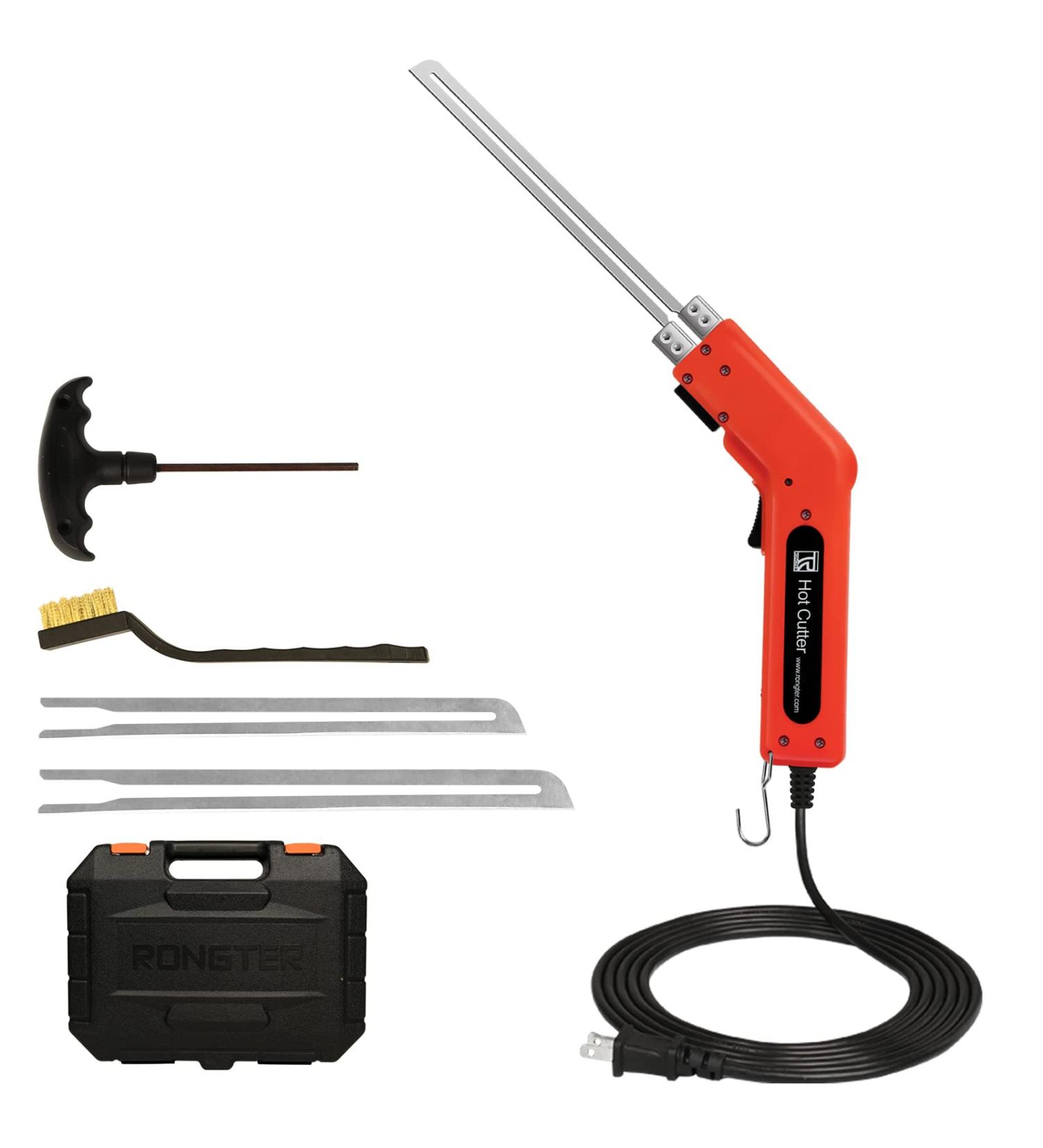 RONGTER Foam Cutter Pro Electric Hot Knife (200W) - Styrofoam Cutting Tool with Blades for Engraving & DIY Handmade - Buy Online on SooperMarket.com