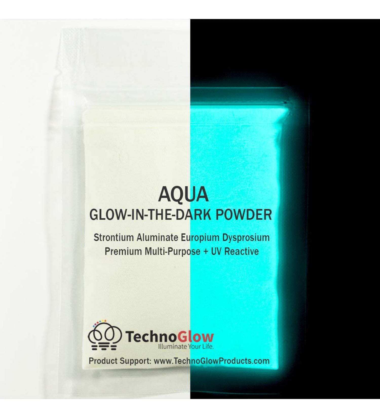 Glow in The Dark Powder - Natural Aqua PRO-Series 1oz - Multipurpose Glow Colors - Buy Online on SooperMarket.com