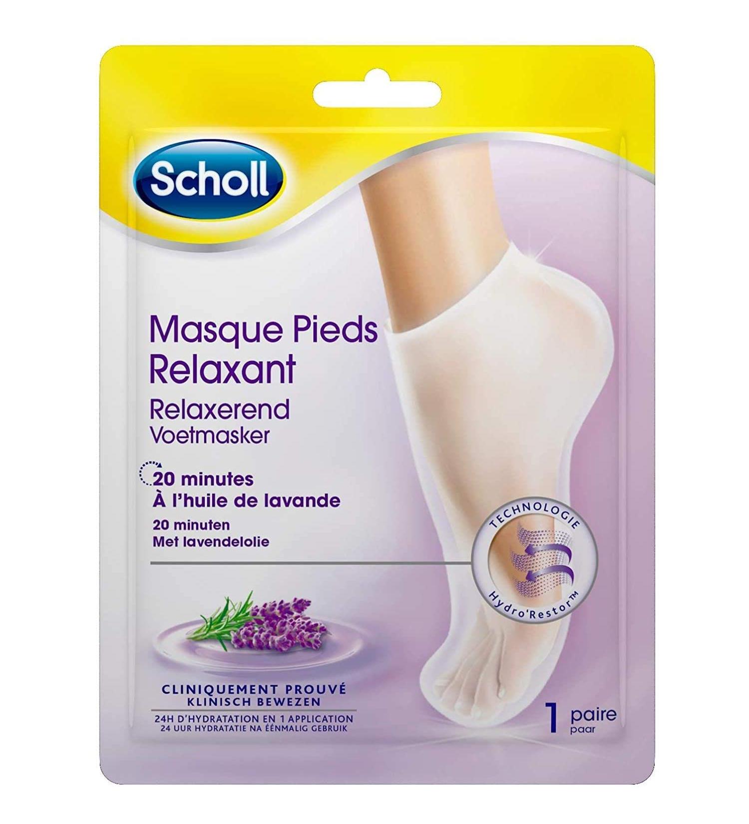 Scholl Foot Mask with Lavender - Nourishing & Relaxing Foot Cream - Expert Care for Healthy Feet - 1 Pair - Shop Internationally - Buy Online on SooperMarket.com