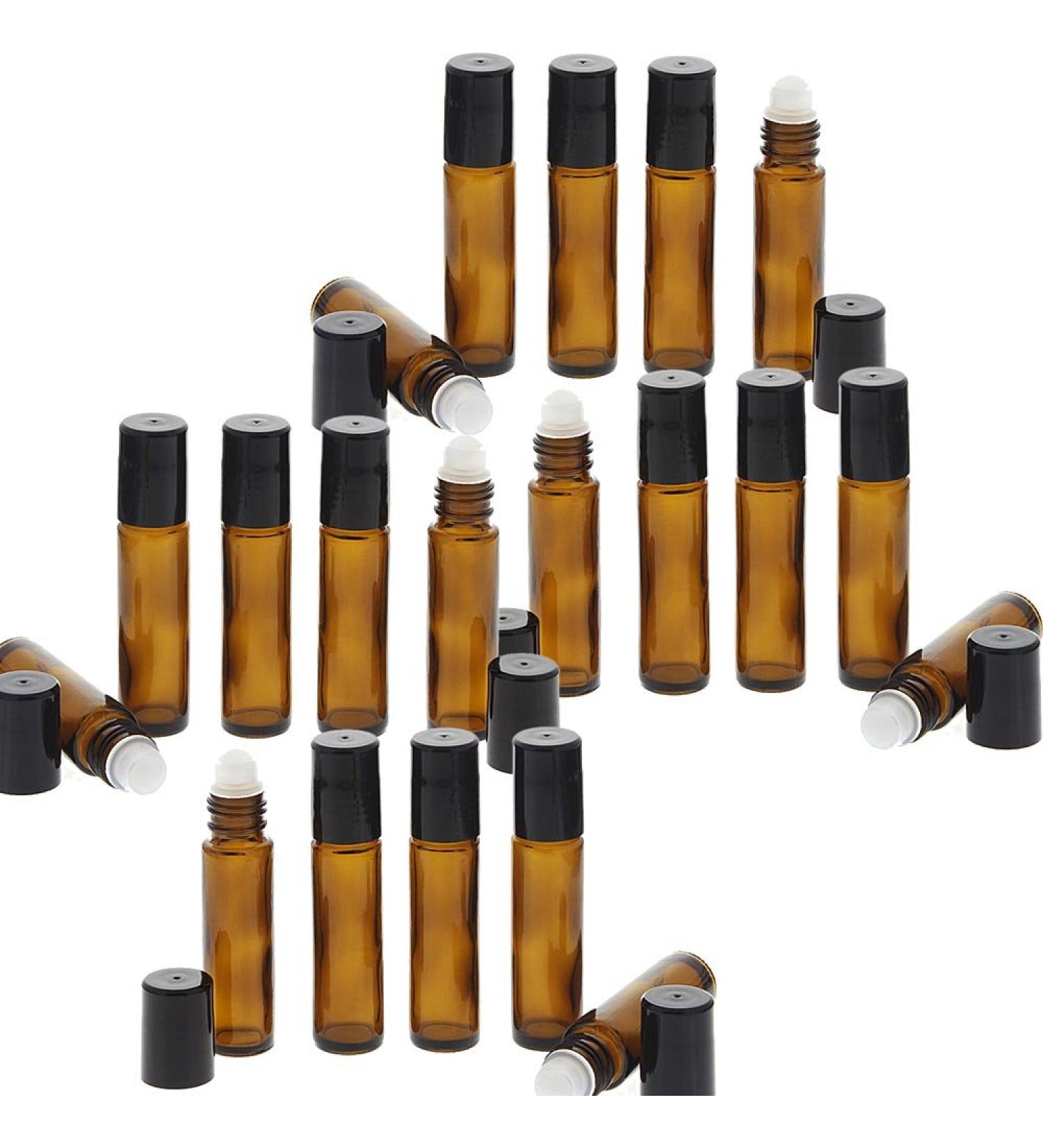 Buy 20-Pack Brown Glass Deodorant Sticks 10ml | Kosmetex Empty Roll-On Bottles for DIY Fillable Deodorants - Buy Online on SooperMarket.com