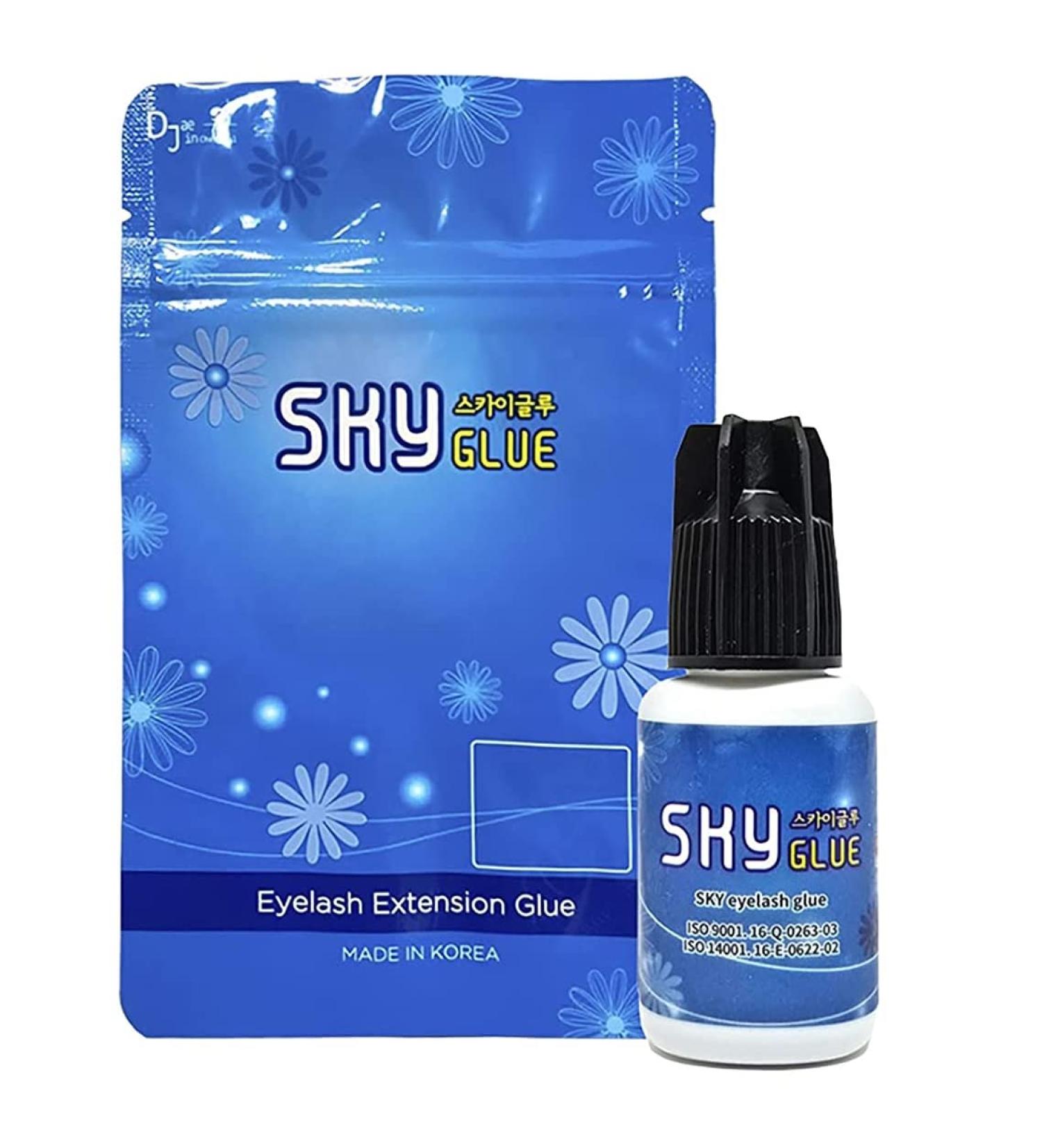 Super Strong Sky D 5ml Eyelash Extension Glue - Professional Black Adhesive for Long Lasting Lash Extensions | Fast Drying in 3-4s, 4-6 Week Retention - Buy Online on SooperMarket.com