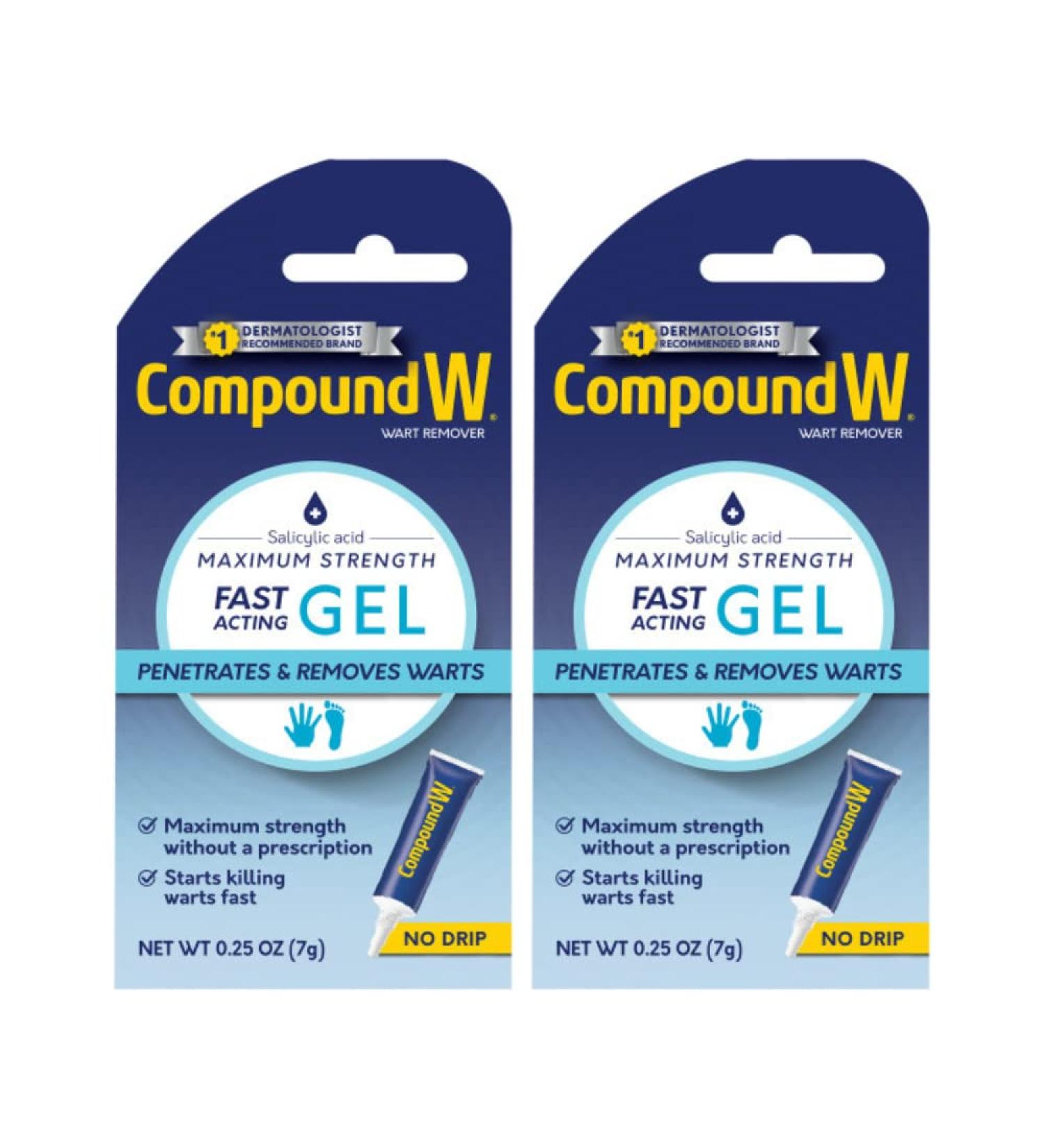 Compound W Maximum Strength Wart Remover Gel 0.25 oz (Pack of 2) - Fast-Acting Formula - Buy Online on SooperMarket.com