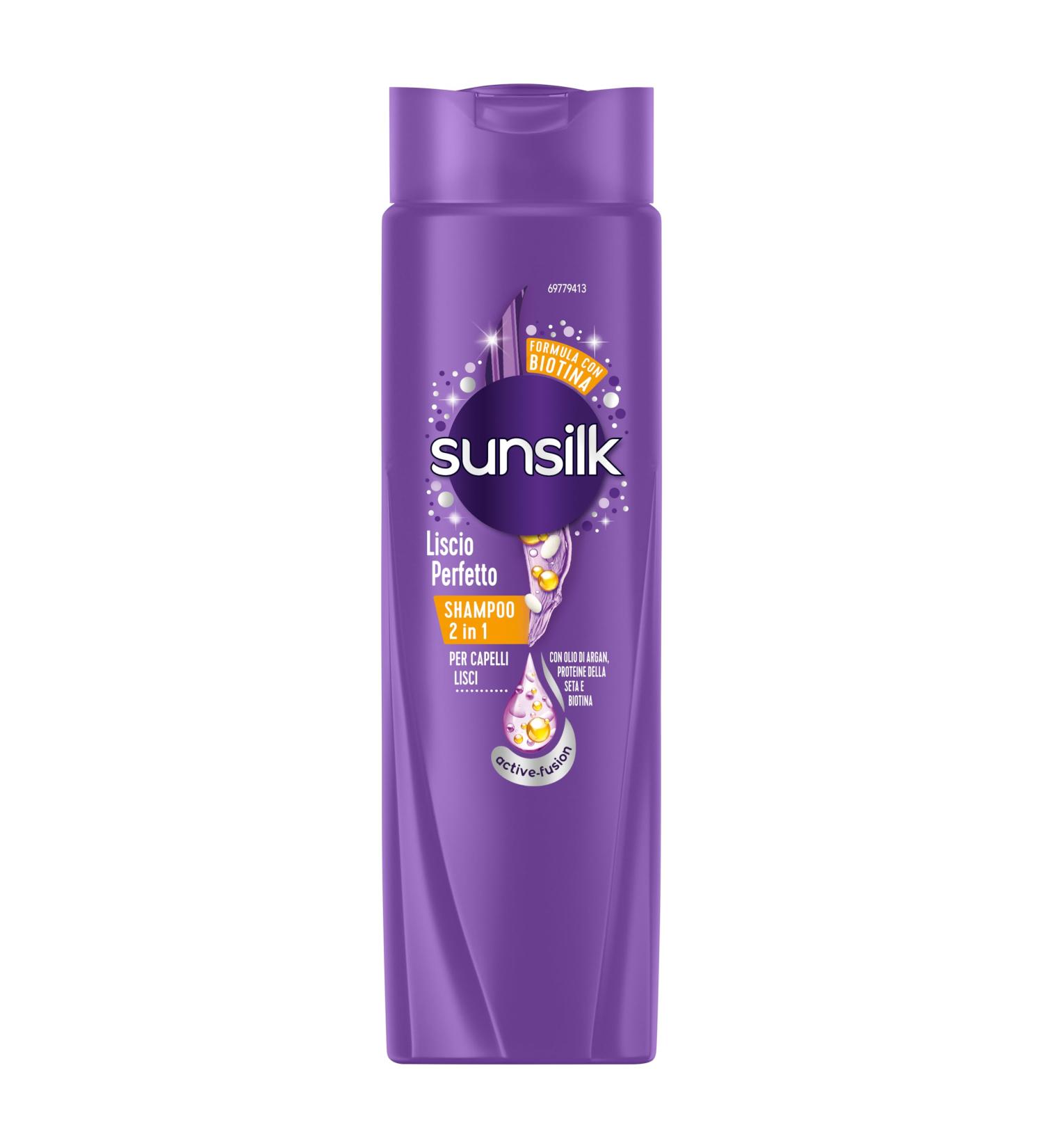 Sunsilk Liscio Perfetto 2-in-1 Shampoo & Conditioner with Argan Oil Silk Proteins & Biotin for Smooth Healthy Hair - 250ml - Buy Online on SooperMarket.com