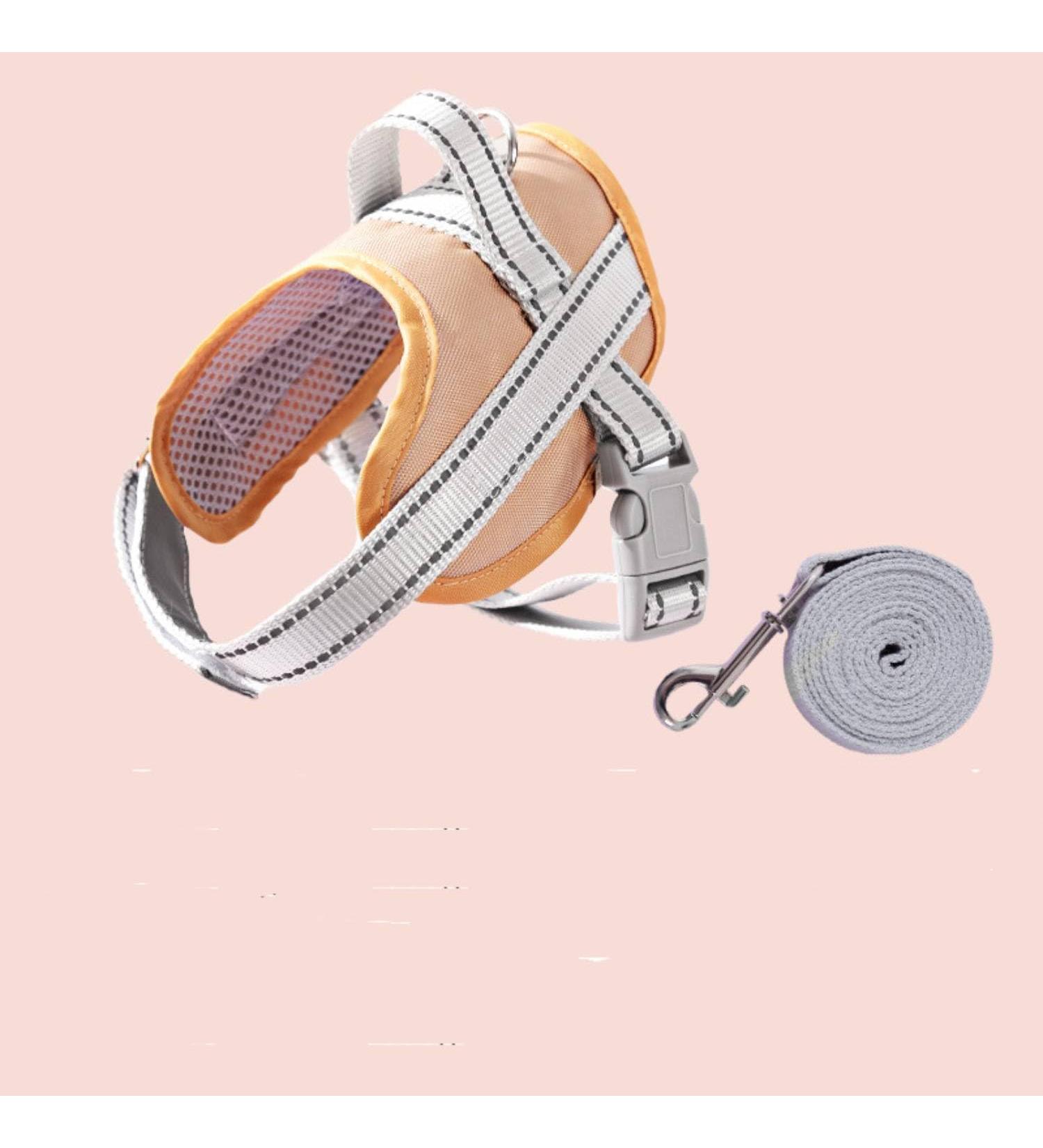 Fueegue Cat Harness with Leash Escape Proof Adjustable Soft for Cats and Dogs Puppy Harness Khaki XL