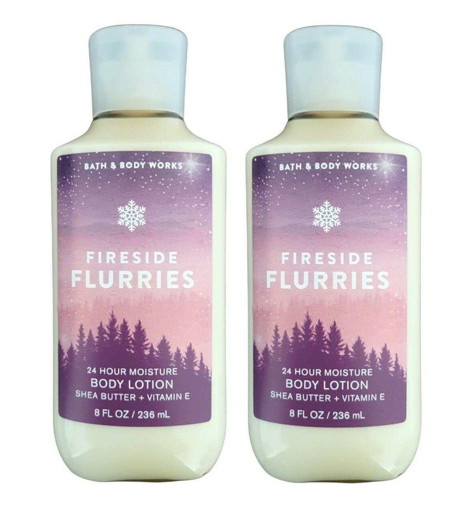 Bath and Body Works Super Smooth Body Lotion Sets Gift For Women 8 Oz -2 Pack (Fireside Flurries) Fireside Flurries 8 Fl Oz (Pack of 2)