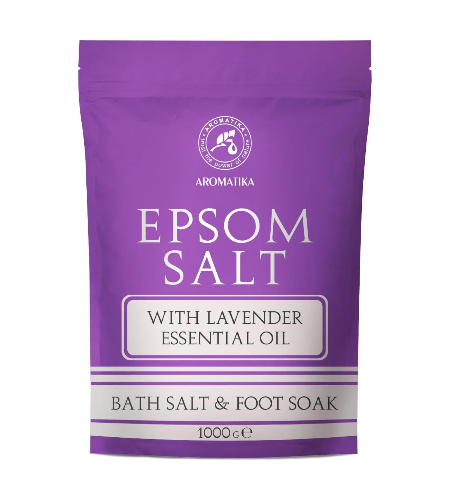 Epsom Bath Salt with Lavender Essential Oil - 35Oz | Pure Magnesium Sulphate for Soothing Relaxation & Fatigue Relief | International Shipping Available - Buy Online on SooperMarket.com